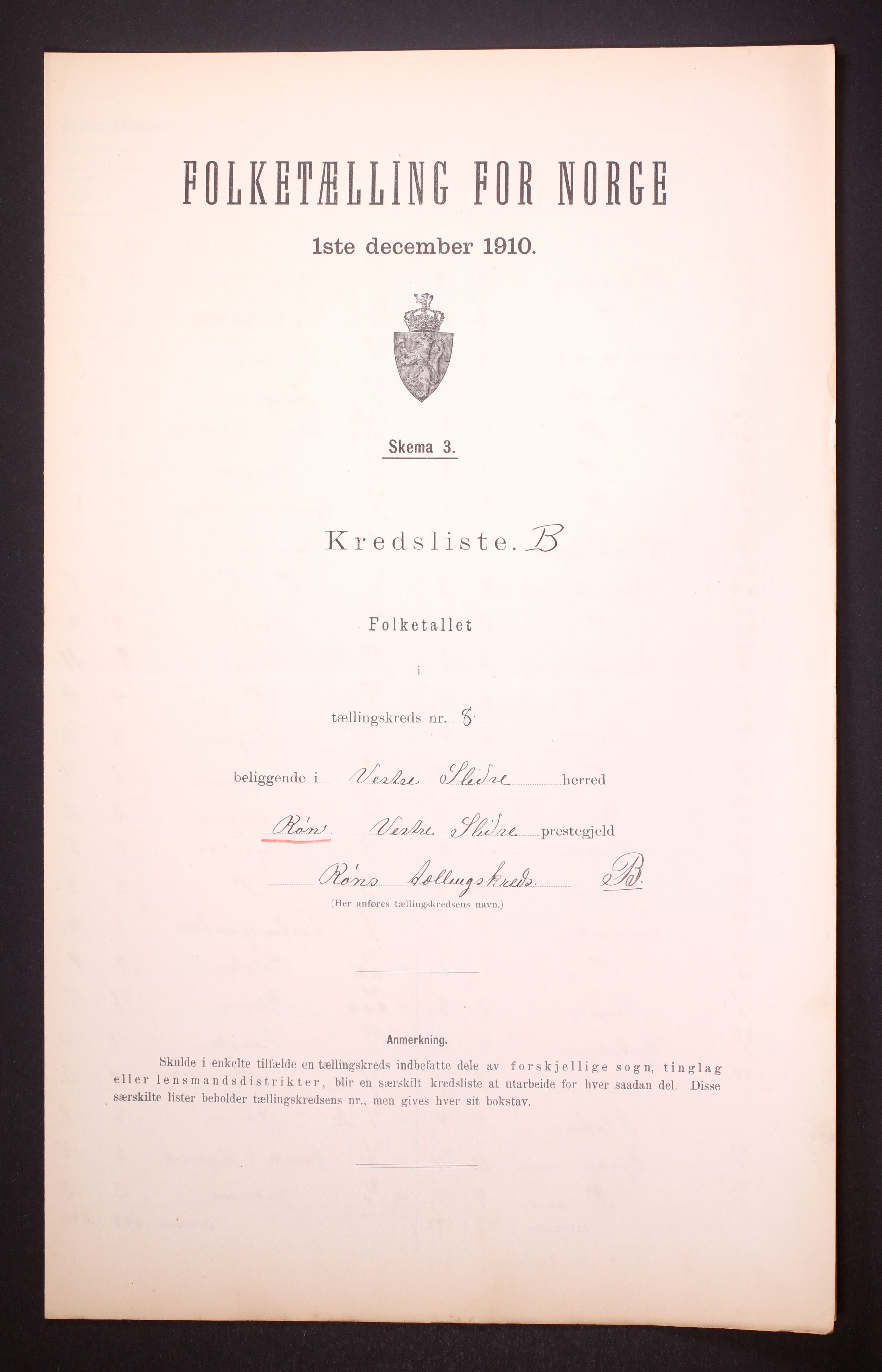 RA, Folketelling 1910 for 0543 Vestre Slidre herred, 1910, s. 34