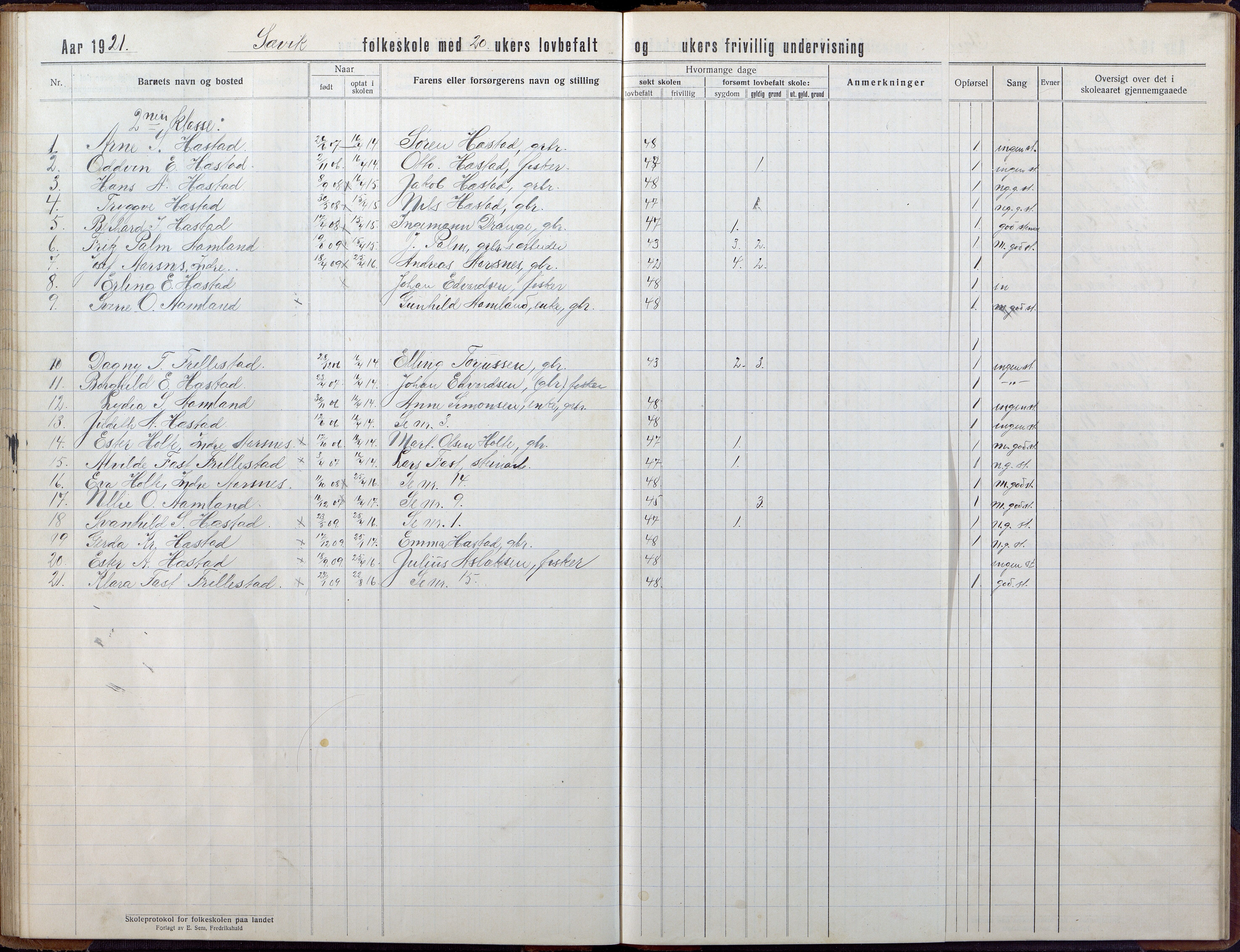 Høvåg kommune, AAKS/KA0927-PK/2/2/L0056: Kvåse, Sevik, Hæstad og Ytre Årsnes - Skoleprotokoll (Sevik, Hæstad), 1914-1944