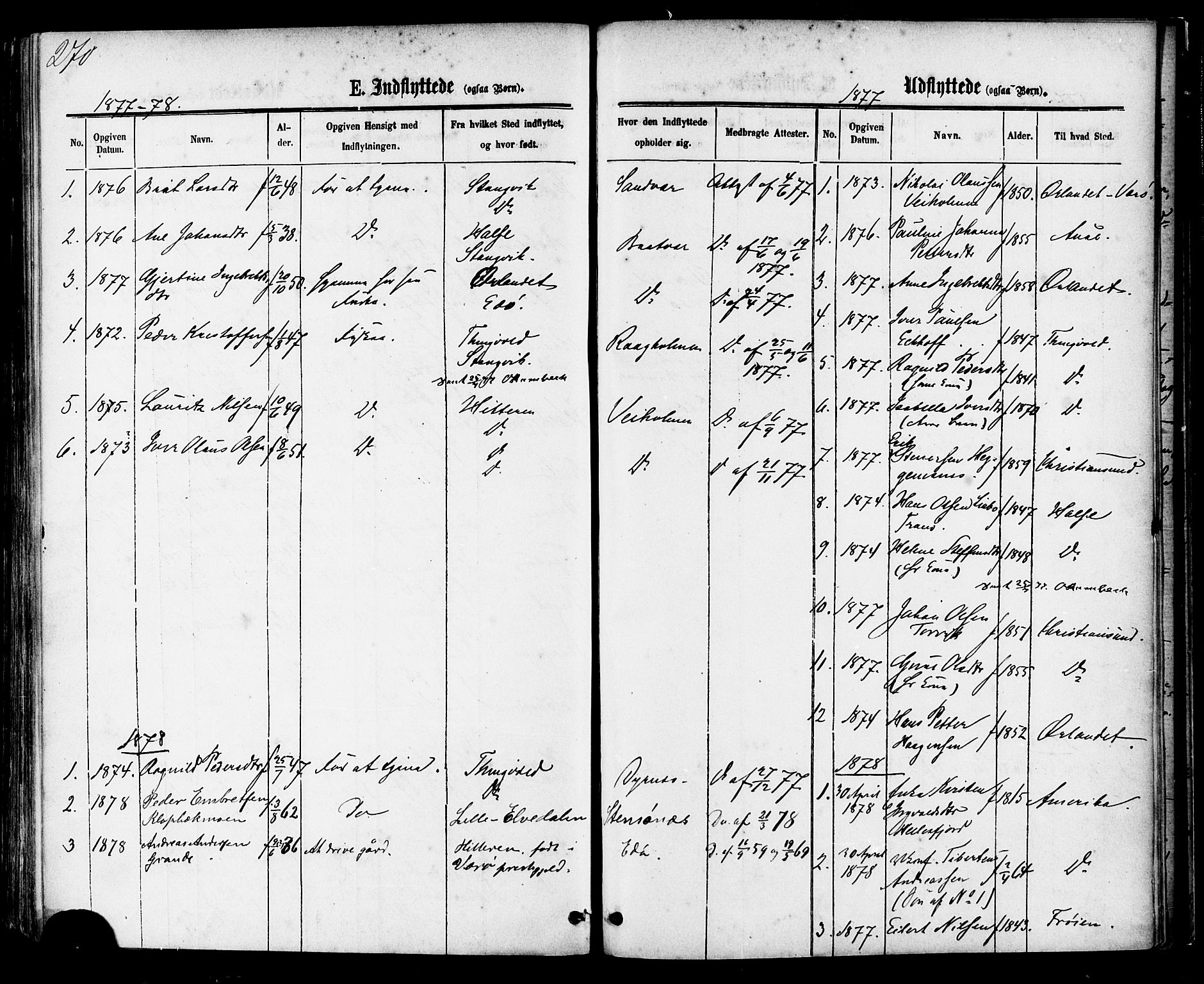 Ministerialprotokoller, klokkerbøker og fødselsregistre - Møre og Romsdal, SAT/A-1454/581/L0938: Ministerialbok nr. 581A06, 1873-1879, s. 270