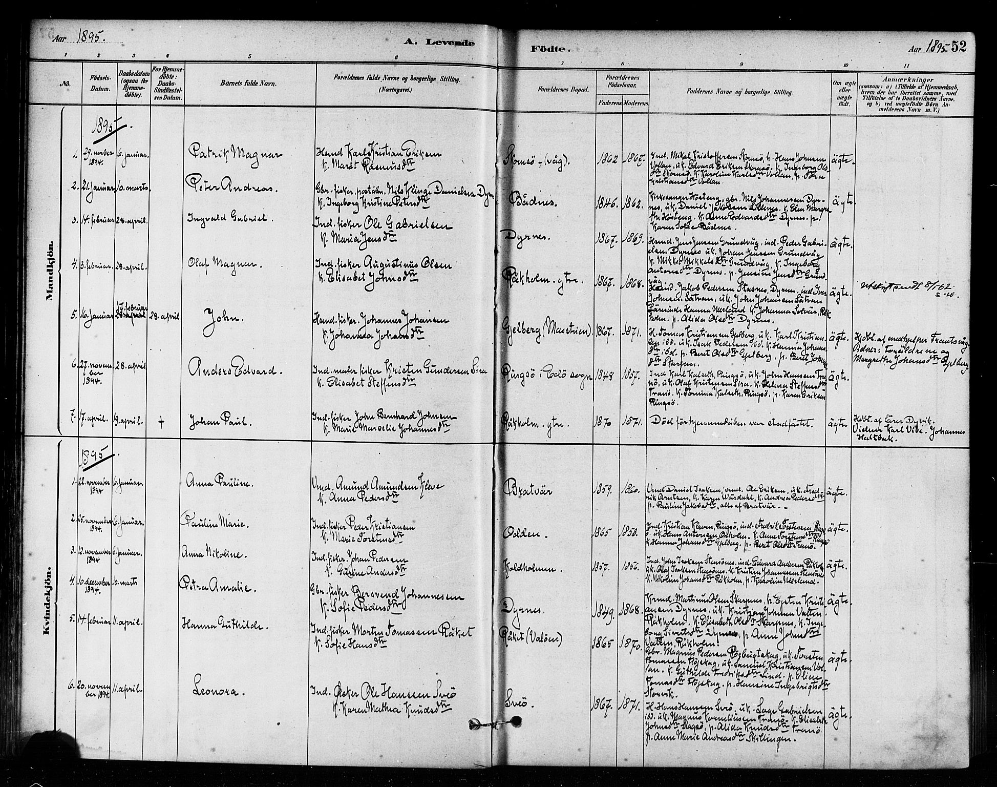 Ministerialprotokoller, klokkerbøker og fødselsregistre - Møre og Romsdal, SAT/A-1454/582/L0947: Ministerialbok nr. 582A01, 1880-1900, s. 52