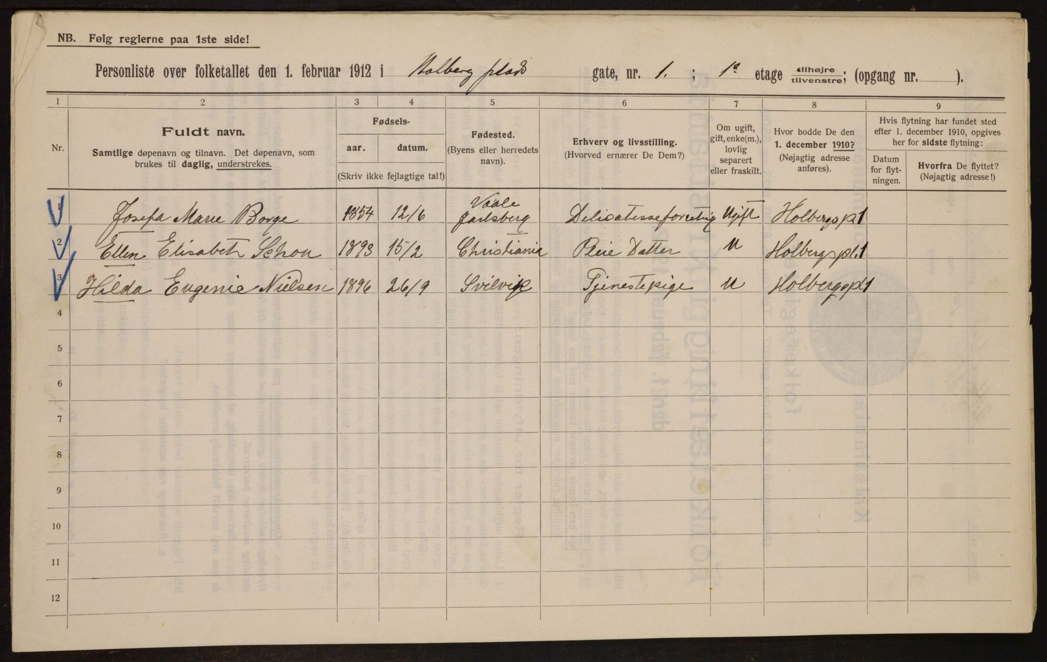 OBA, Kommunal folketelling 1.2.1912 for Kristiania, 1912, s. 40923