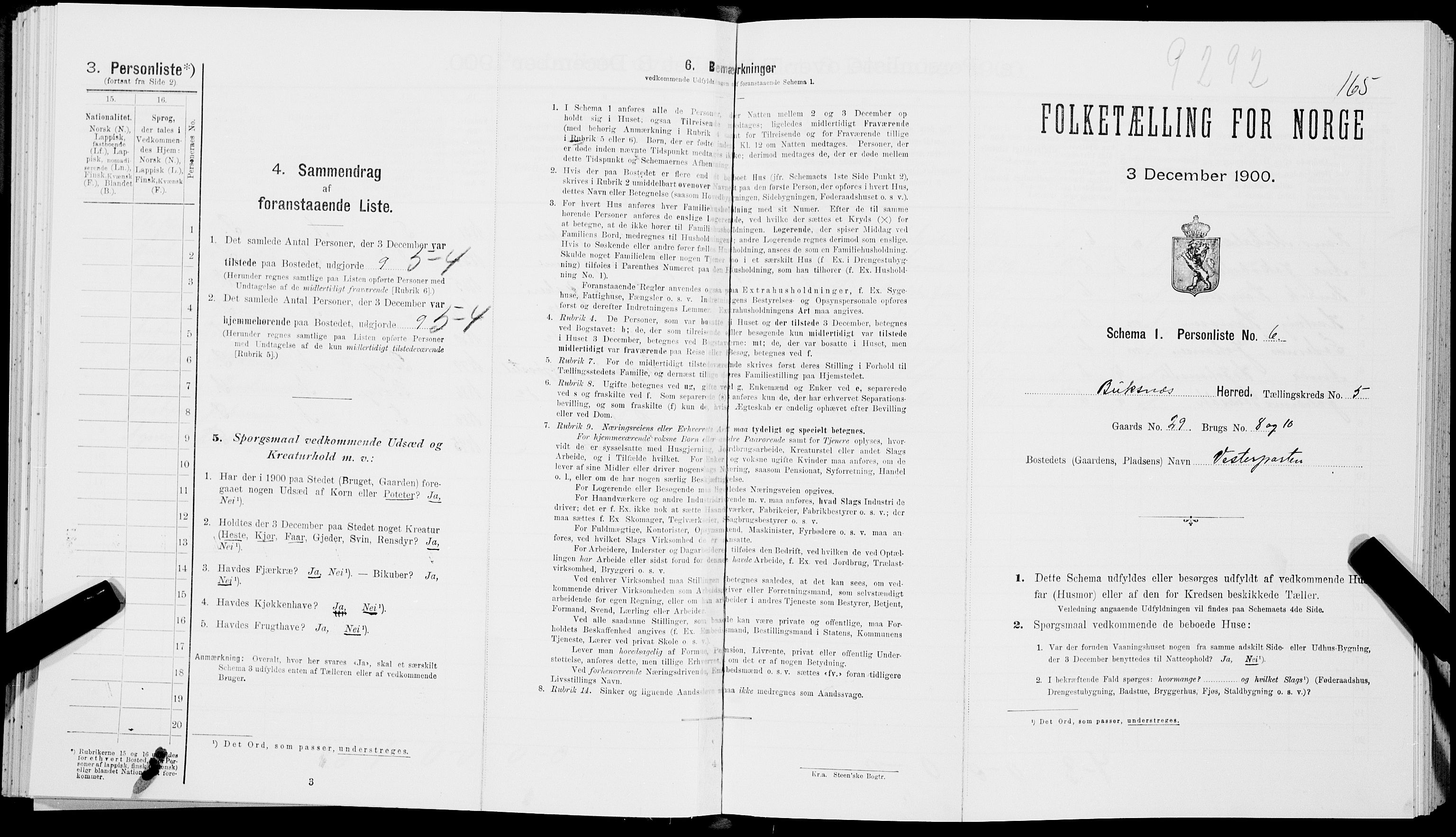 SAT, Folketelling 1900 for 1860 Buksnes herred, 1900, s. 632