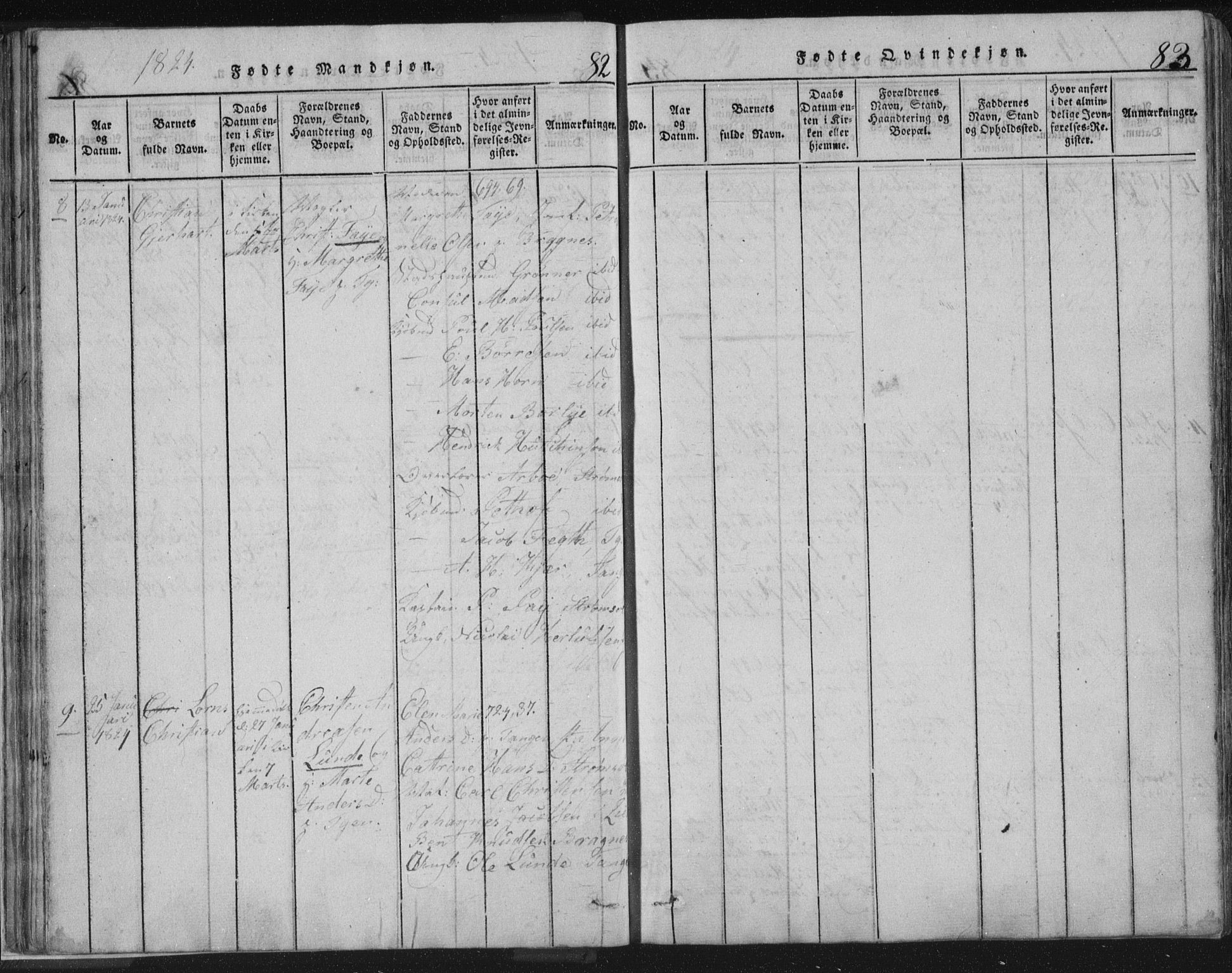 Strømsø kirkebøker, AV/SAKO-A-246/F/Fb/L0004: Ministerialbok nr. II 4, 1814-1843, s. 82-83