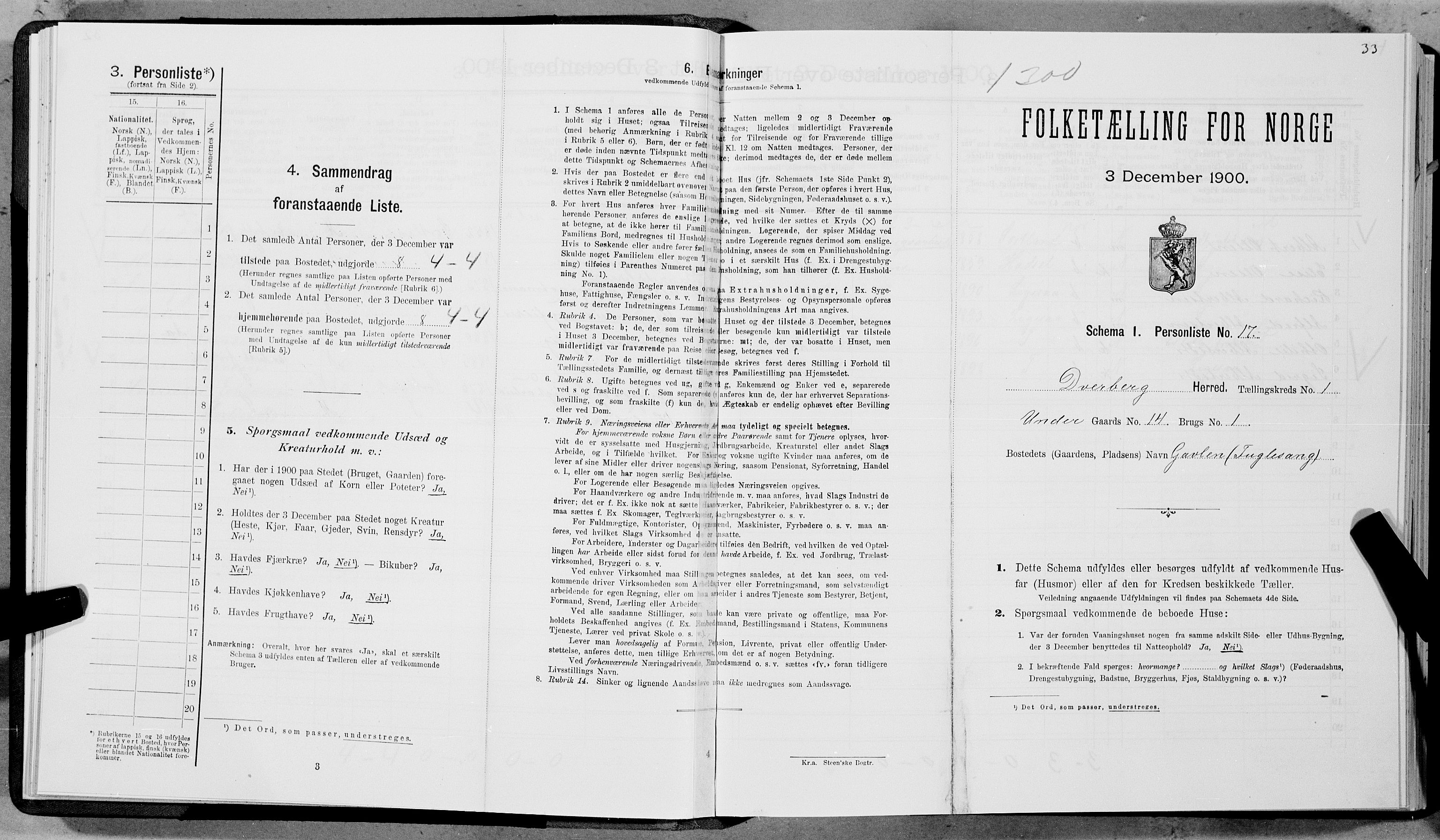 SAT, Folketelling 1900 for 1872 Dverberg herred, 1900, s. 64