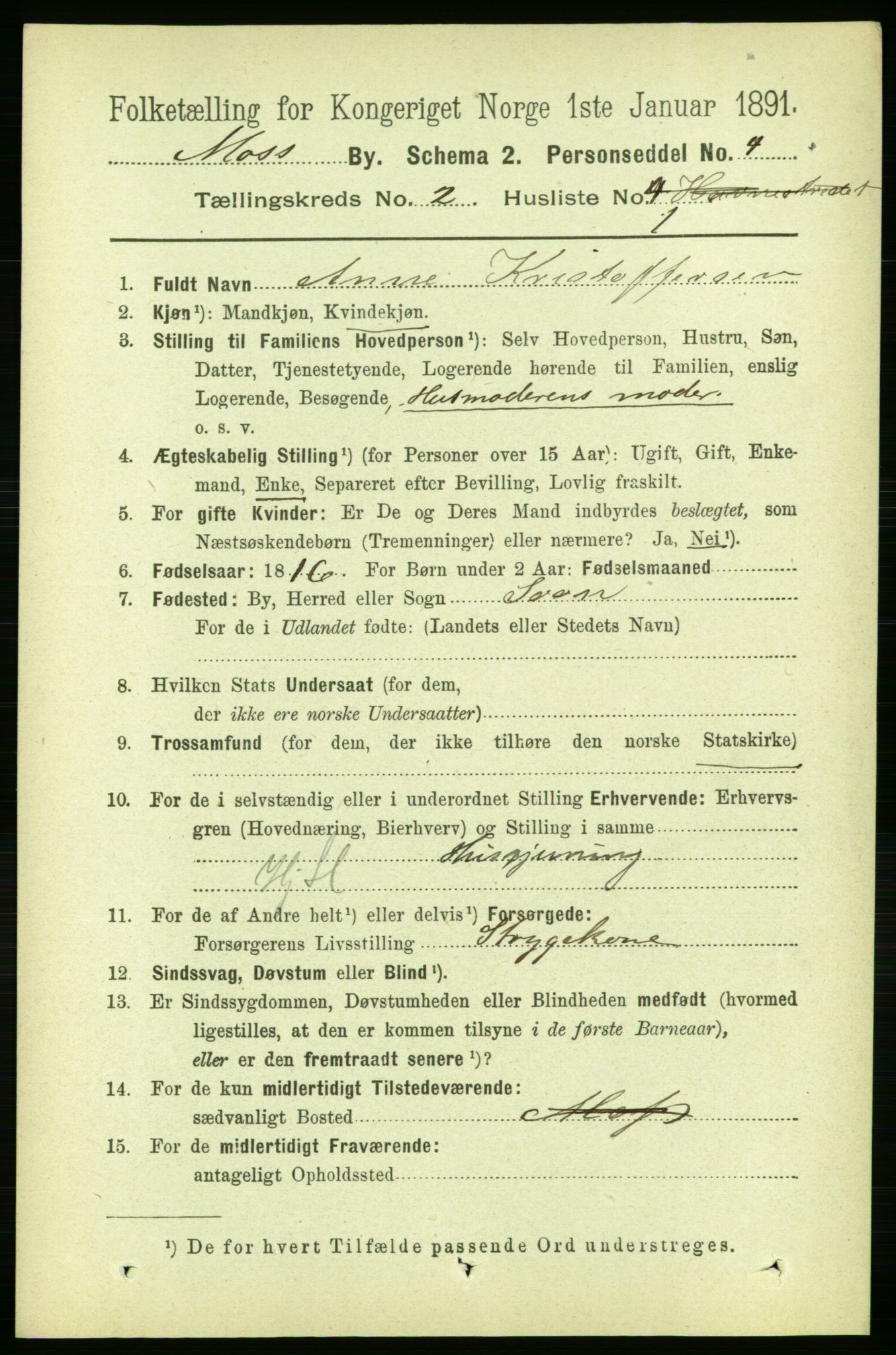 RA, Folketelling 1891 for 0104 Moss kjøpstad, 1891, s. 2015