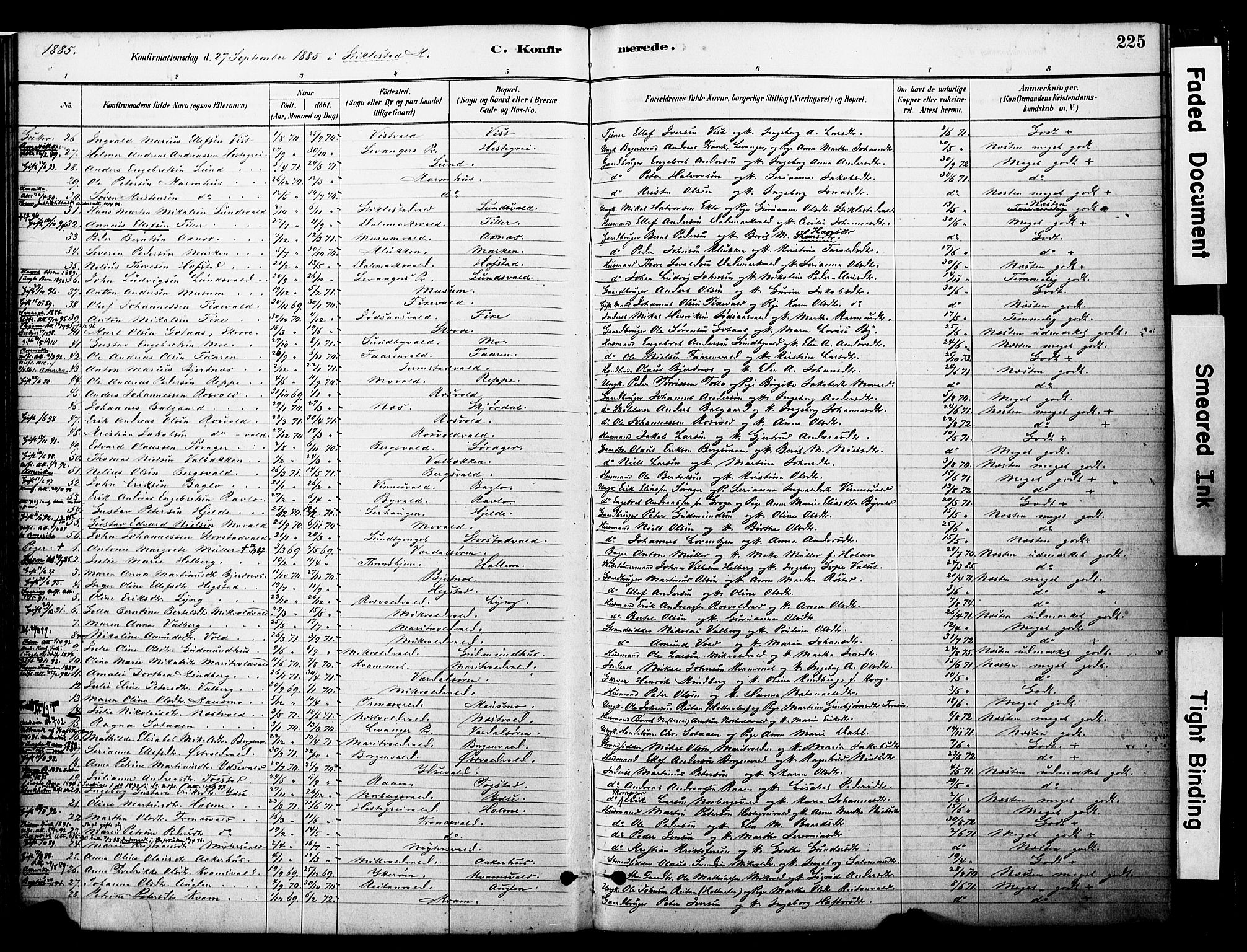 Ministerialprotokoller, klokkerbøker og fødselsregistre - Nord-Trøndelag, AV/SAT-A-1458/723/L0244: Ministerialbok nr. 723A13, 1881-1899, s. 225
