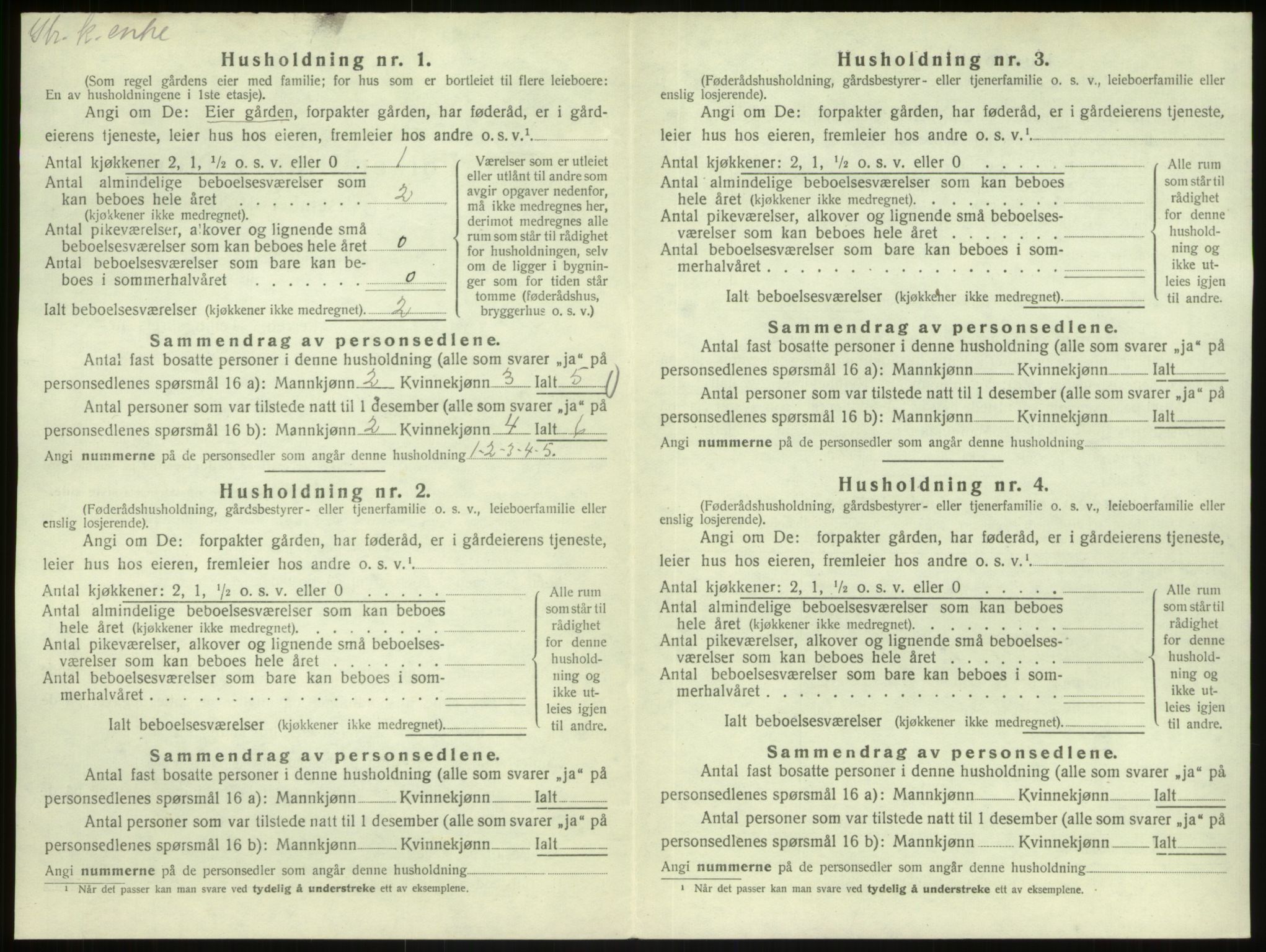 SAB, Folketelling 1920 for 1264 Austrheim herred, 1920, s. 405