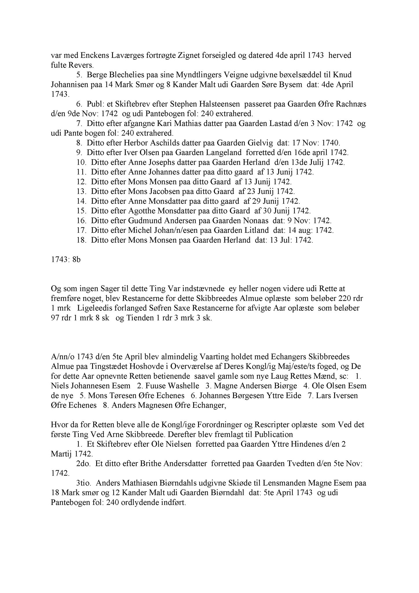 Samling av fulltekstavskrifter, SAB/FULLTEKST/A/12/0143: Nordhordland sorenskriveri, tingbok nr. A 41, 1743-1748