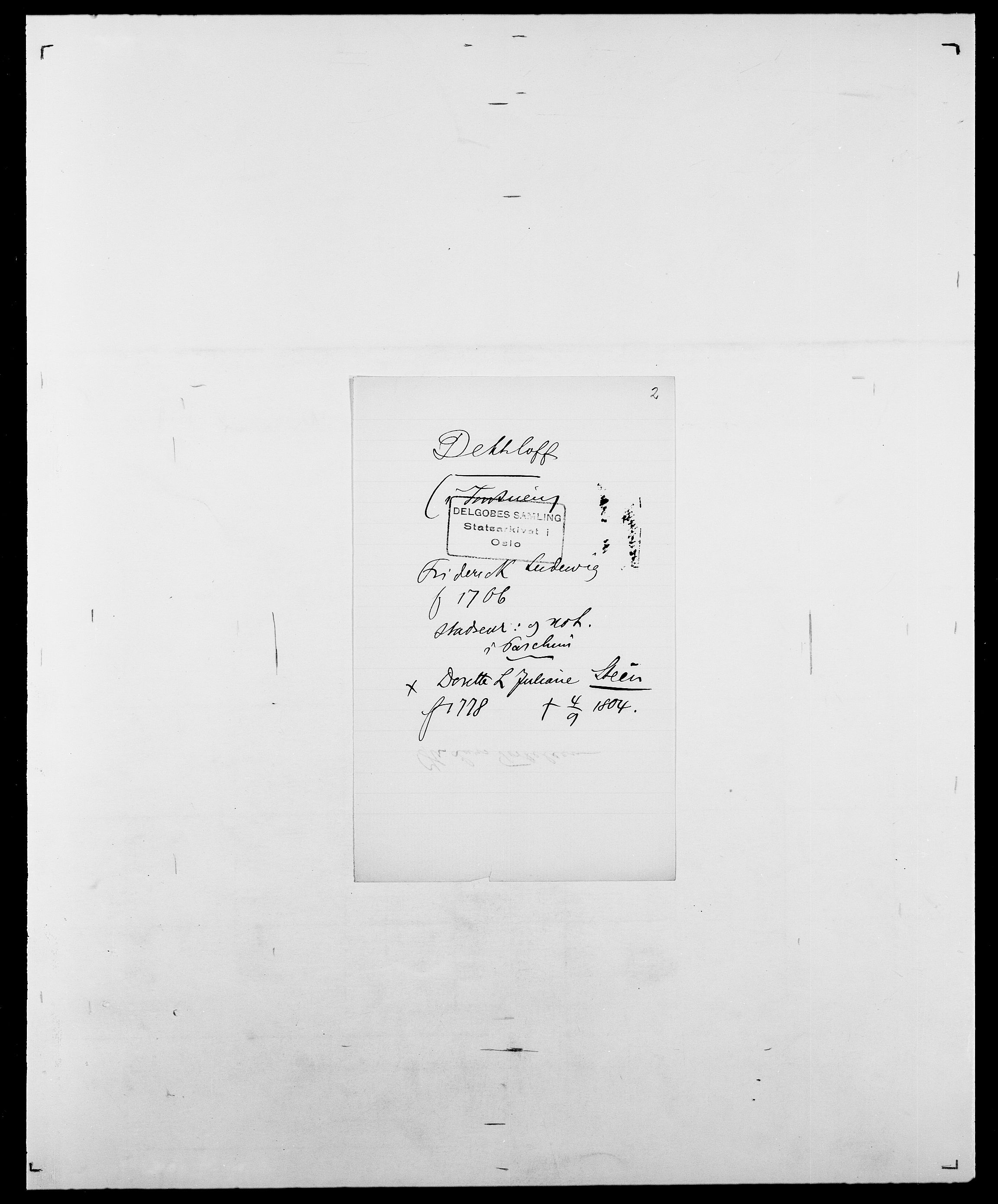 Delgobe, Charles Antoine - samling, SAO/PAO-0038/D/Da/L0009: Dahl - v. Düren, s. 499