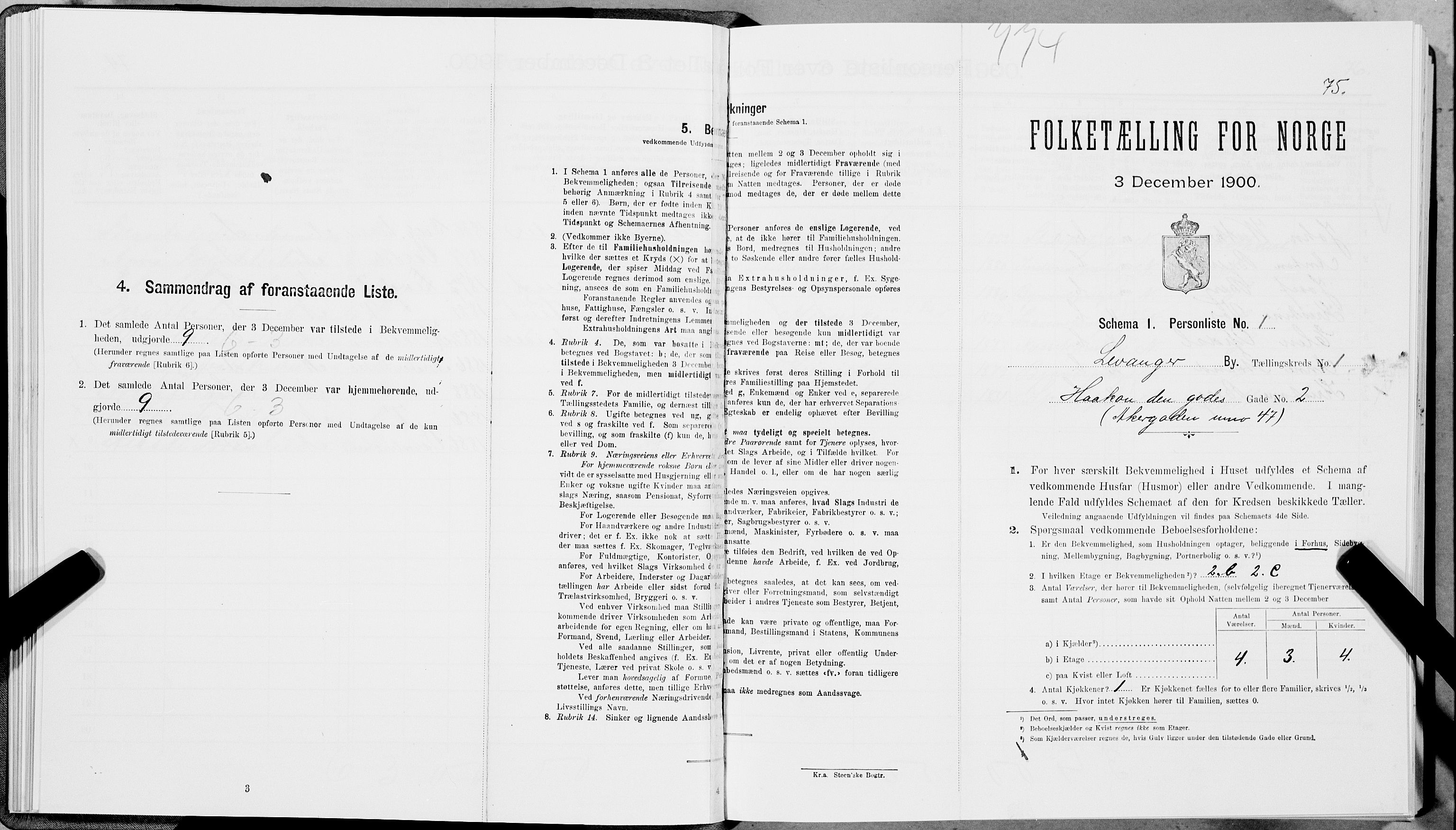 SAT, Folketelling 1900 for 1701 Levanger kjøpstad, 1900, s. 85
