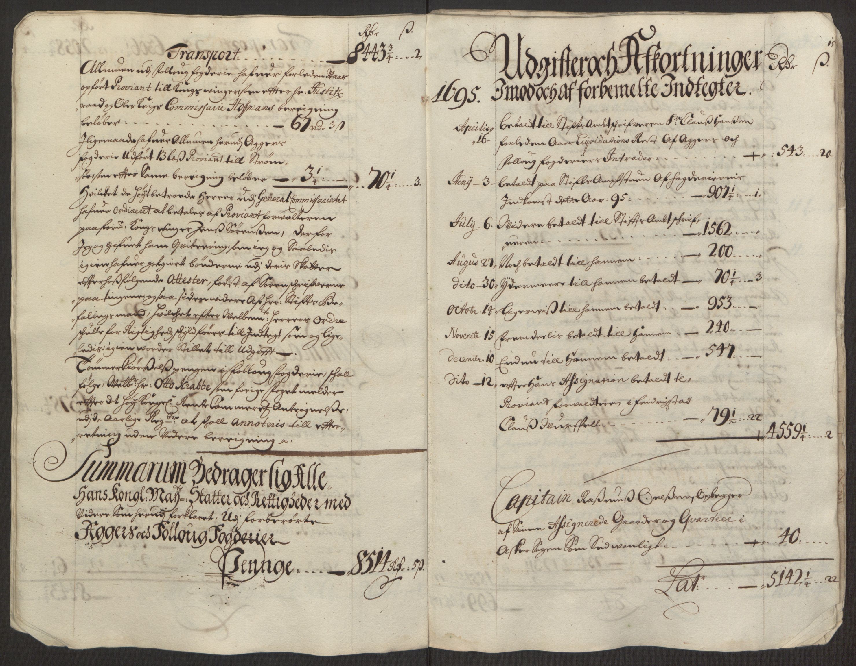 Rentekammeret inntil 1814, Reviderte regnskaper, Fogderegnskap, AV/RA-EA-4092/R10/L0439: Fogderegnskap Aker og Follo, 1695, s. 11