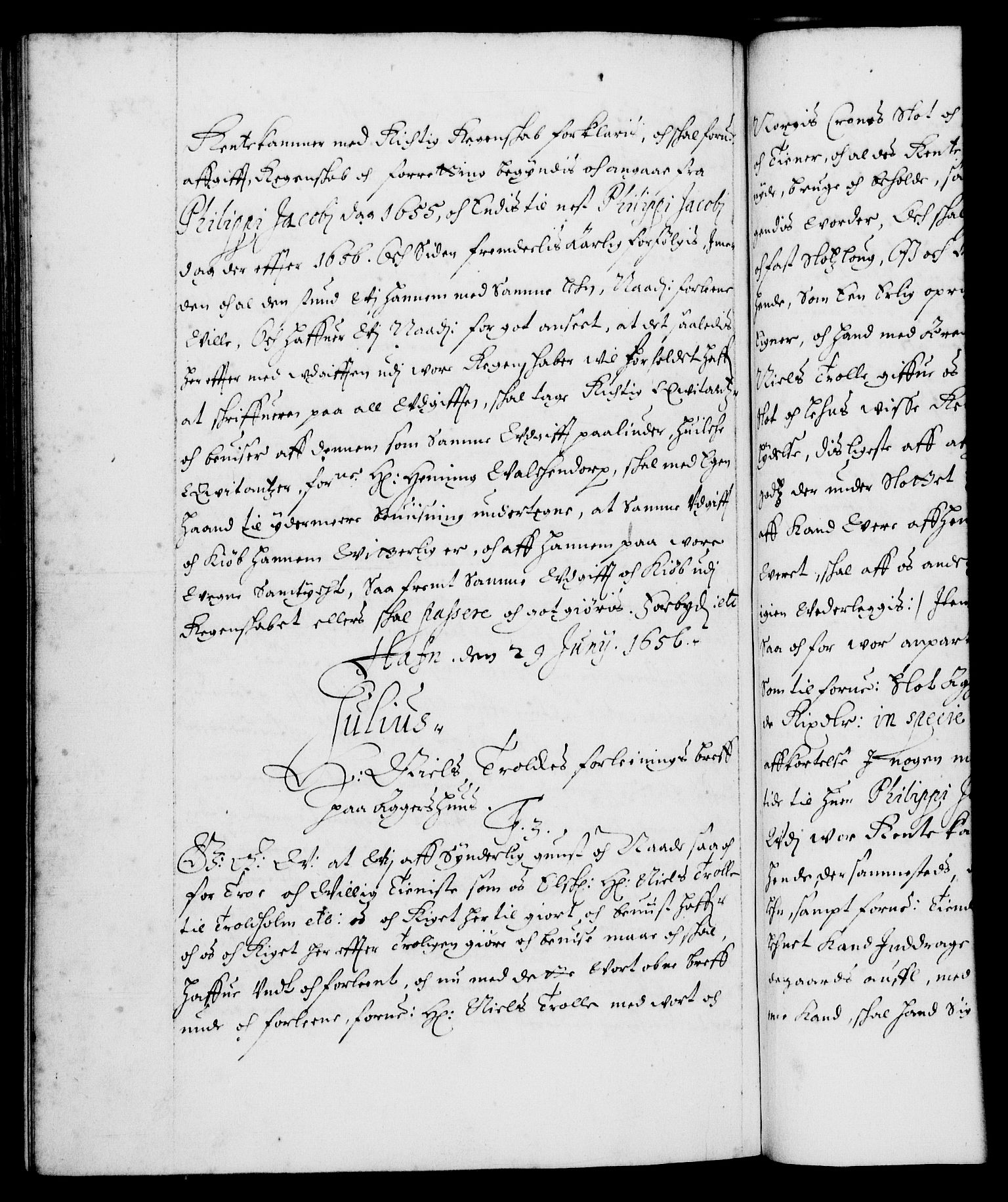 Danske Kanselli 1572-1799, RA/EA-3023/F/Fc/Fca/Fcaa/L0008: Norske registre (mikrofilm), 1651-1656, s. 584b