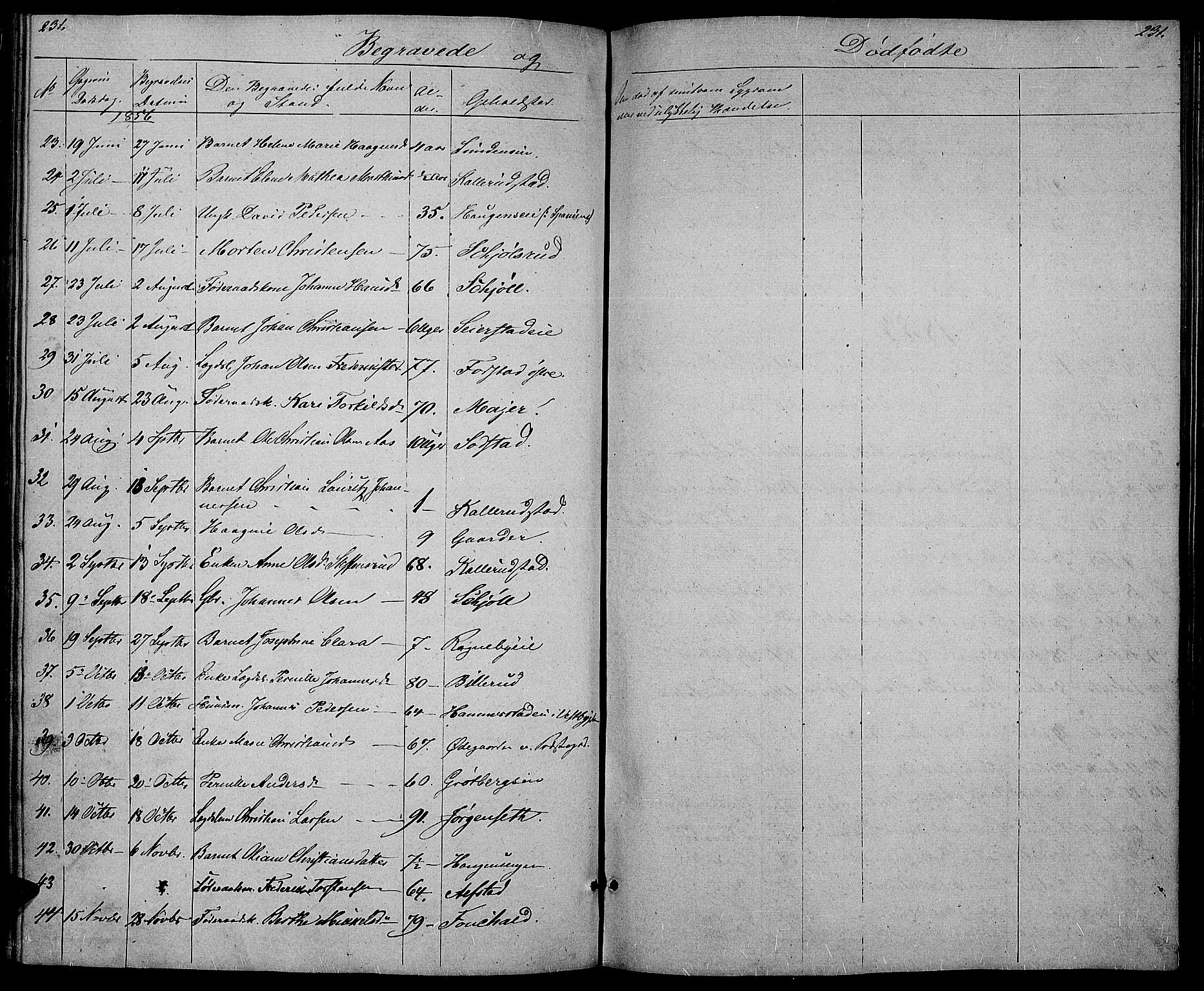 Østre Toten prestekontor, AV/SAH-PREST-104/H/Ha/Hab/L0003: Klokkerbok nr. 3, 1848-1857, s. 231