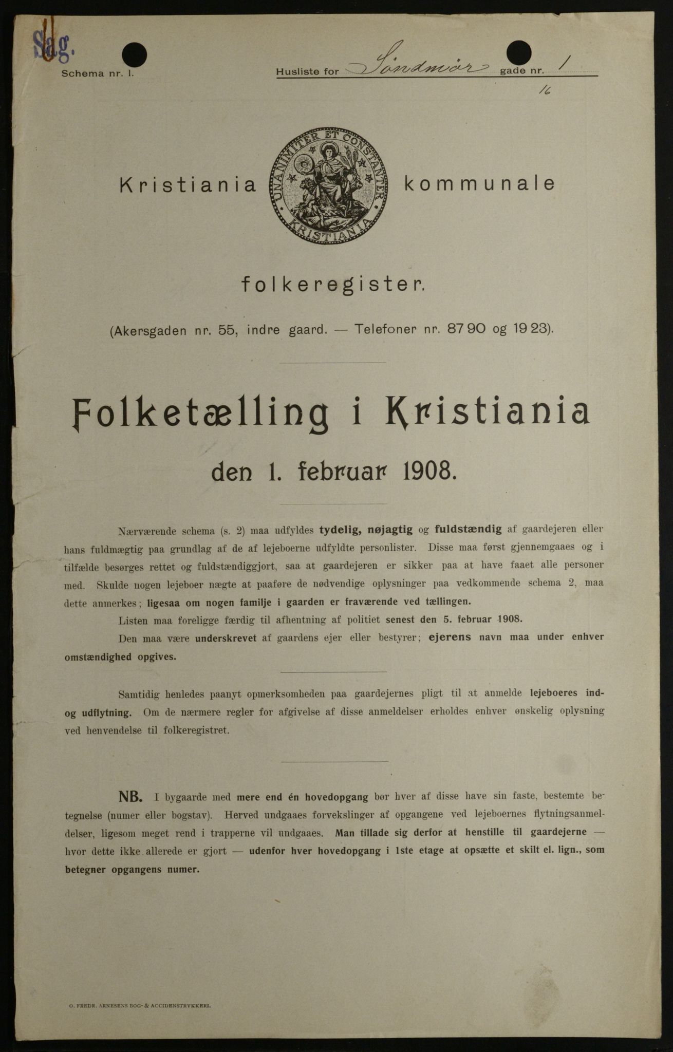 OBA, Kommunal folketelling 1.2.1908 for Kristiania kjøpstad, 1908, s. 94145