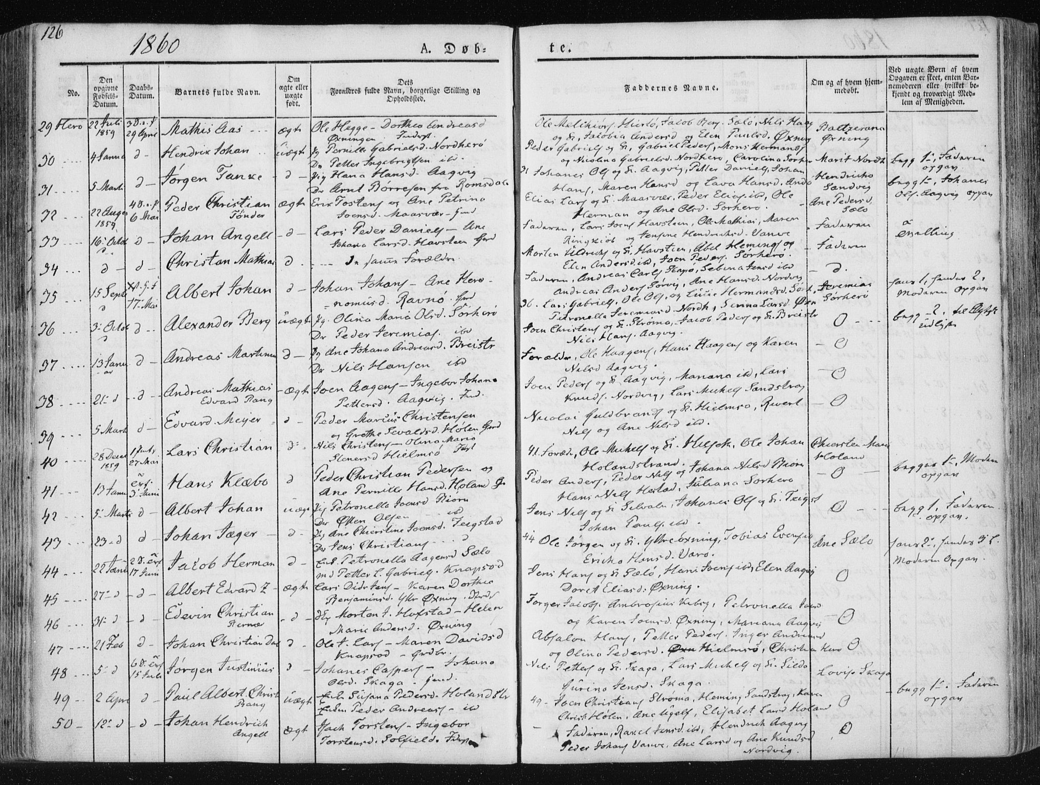 Ministerialprotokoller, klokkerbøker og fødselsregistre - Nordland, AV/SAT-A-1459/830/L0446: Ministerialbok nr. 830A10, 1831-1865, s. 126