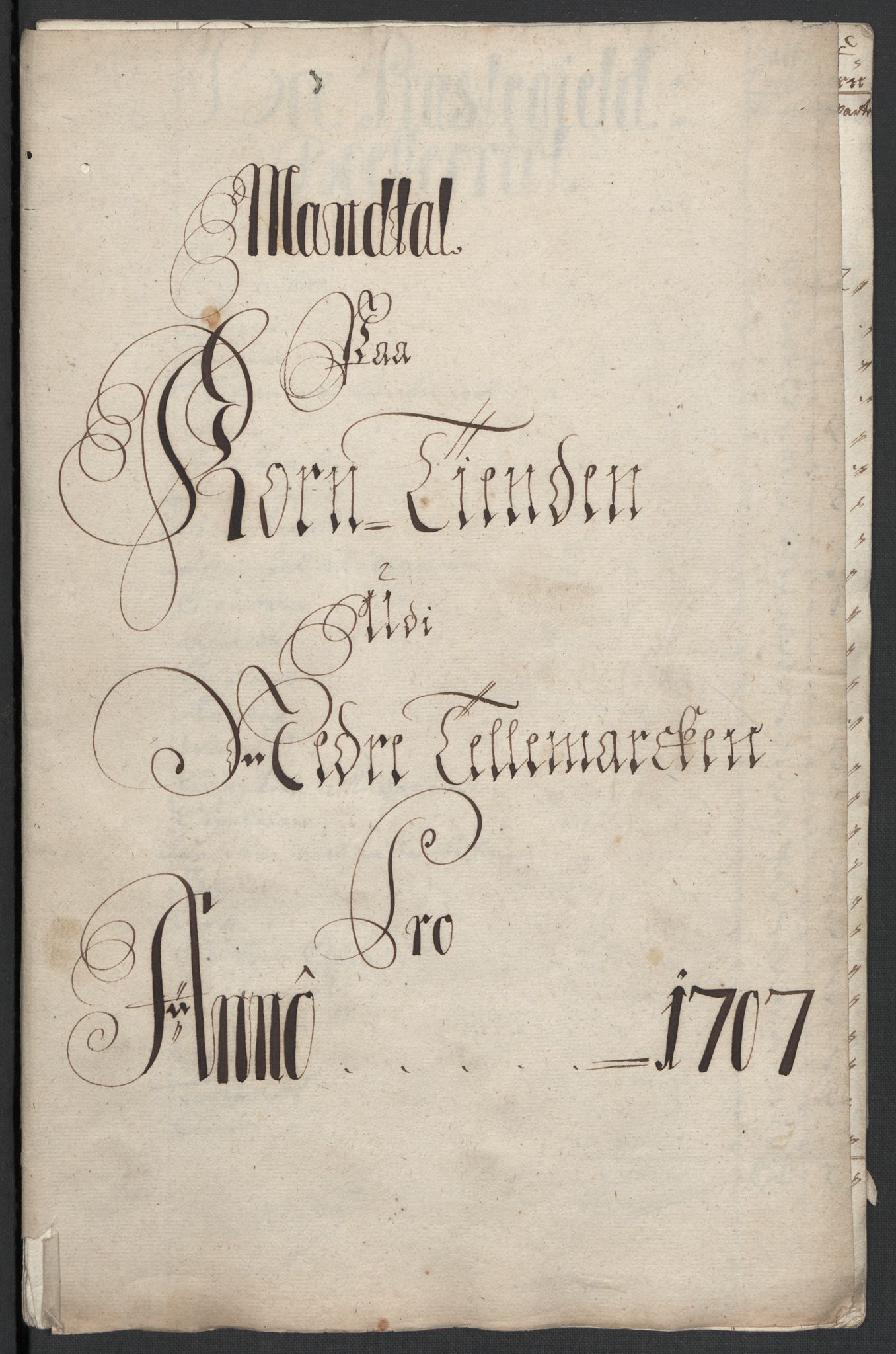 Rentekammeret inntil 1814, Reviderte regnskaper, Fogderegnskap, RA/EA-4092/R36/L2116: Fogderegnskap Øvre og Nedre Telemark og Bamble, 1706-1707, s. 193