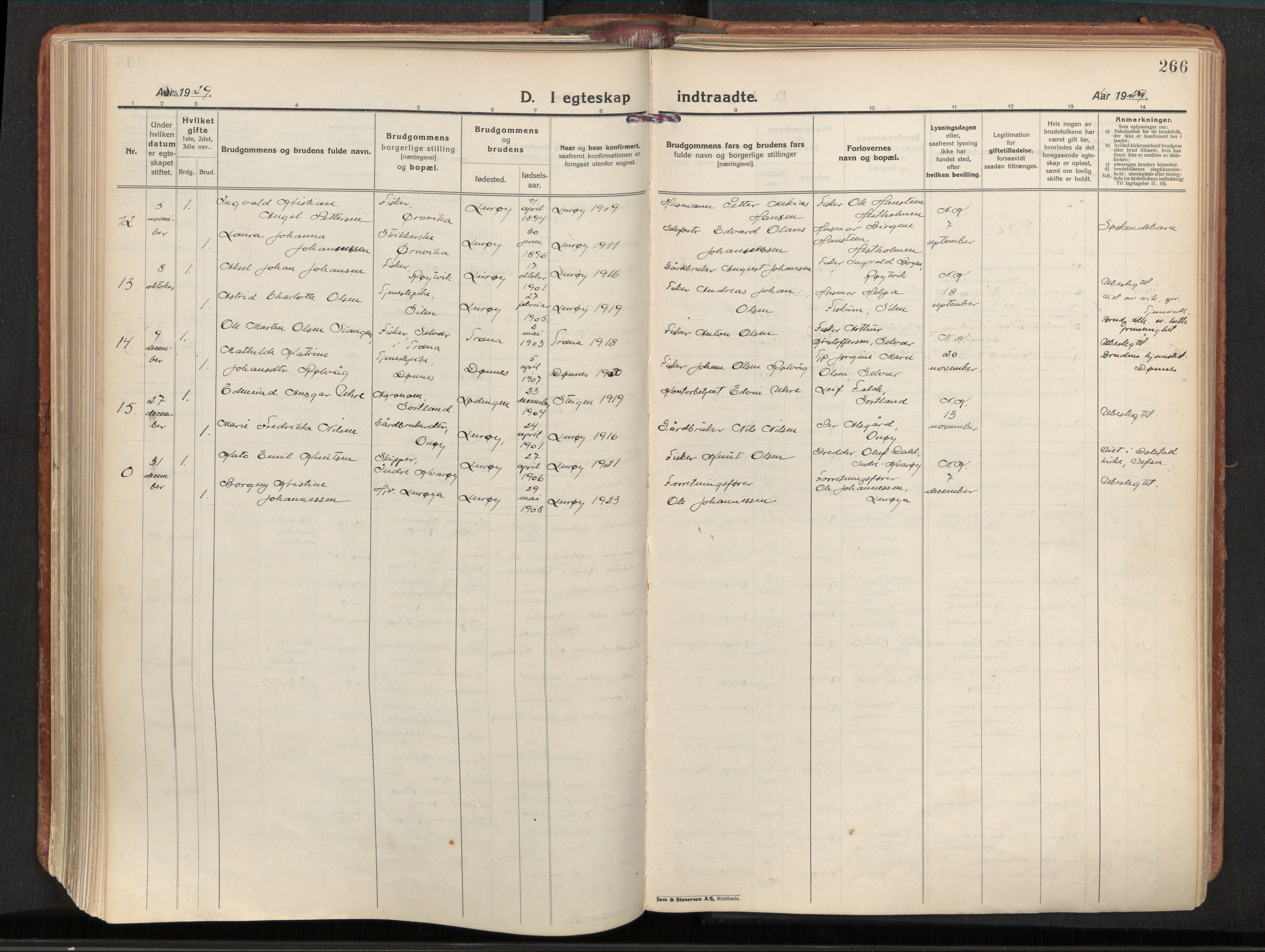 Ministerialprotokoller, klokkerbøker og fødselsregistre - Nordland, AV/SAT-A-1459/839/L0570: Ministerialbok nr. 839A07, 1923-1942, s. 266