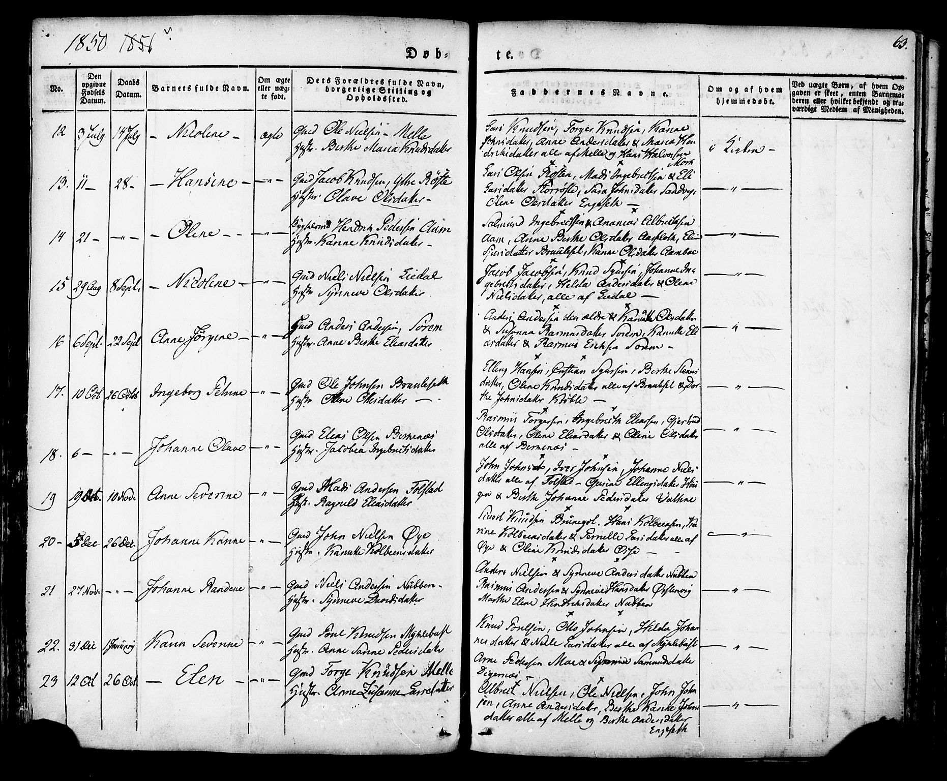 Ministerialprotokoller, klokkerbøker og fødselsregistre - Møre og Romsdal, AV/SAT-A-1454/513/L0174: Ministerialbok nr. 513A01, 1831-1855, s. 63