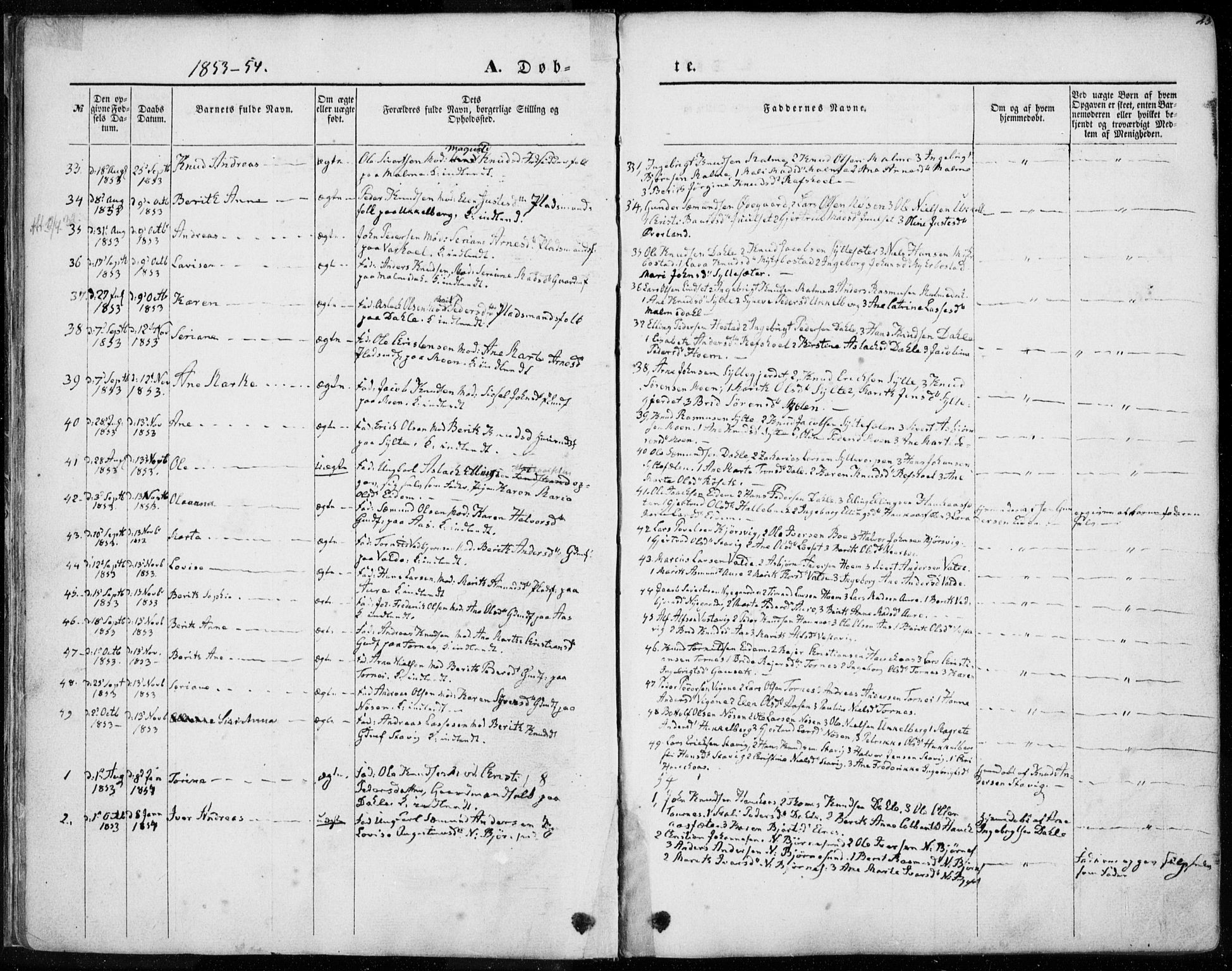 Ministerialprotokoller, klokkerbøker og fødselsregistre - Møre og Romsdal, AV/SAT-A-1454/565/L0748: Ministerialbok nr. 565A02, 1845-1872, s. 23