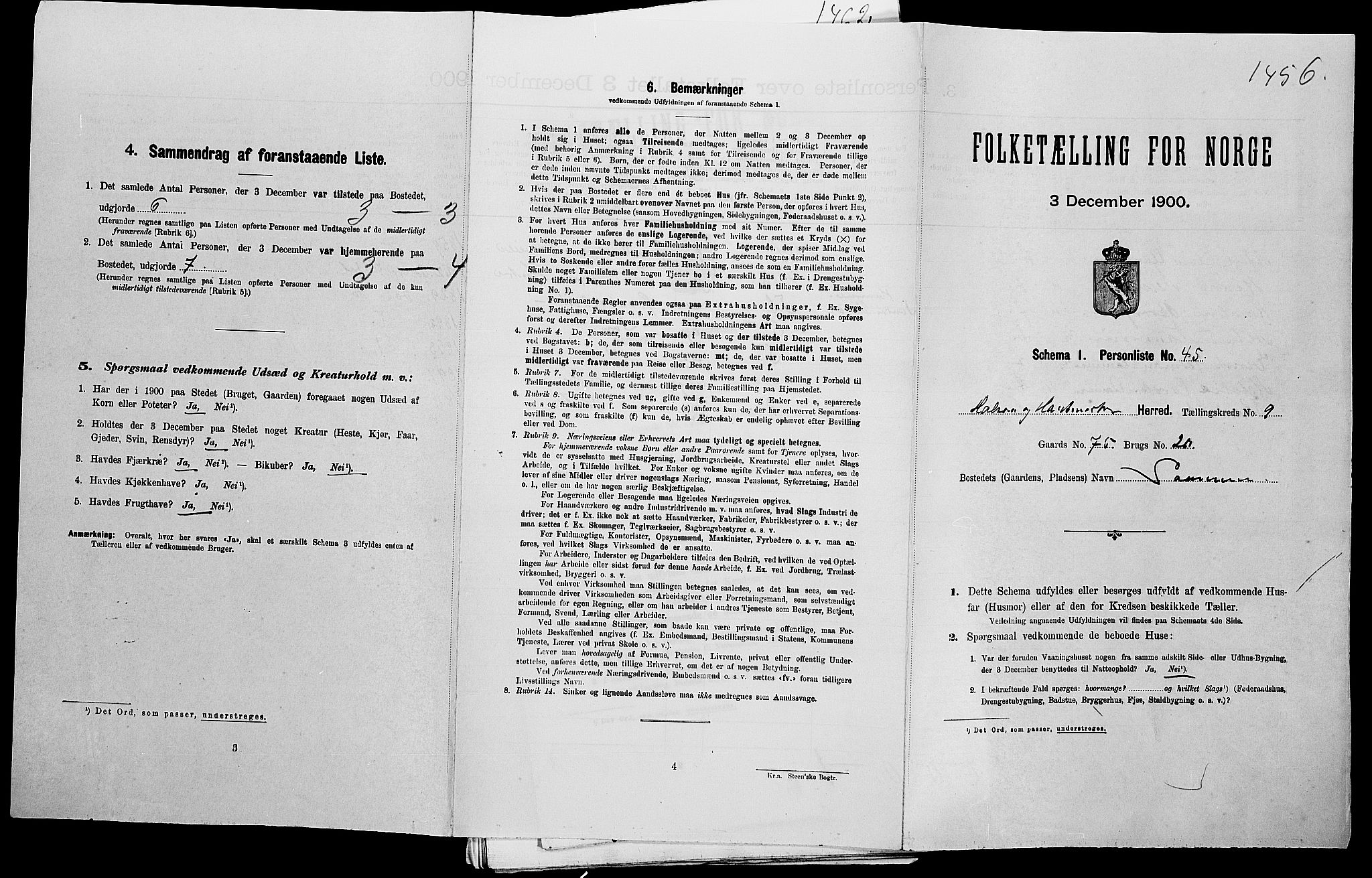 SAK, Folketelling 1900 for 1019 Halse og Harkmark herred, 1900, s. 1116