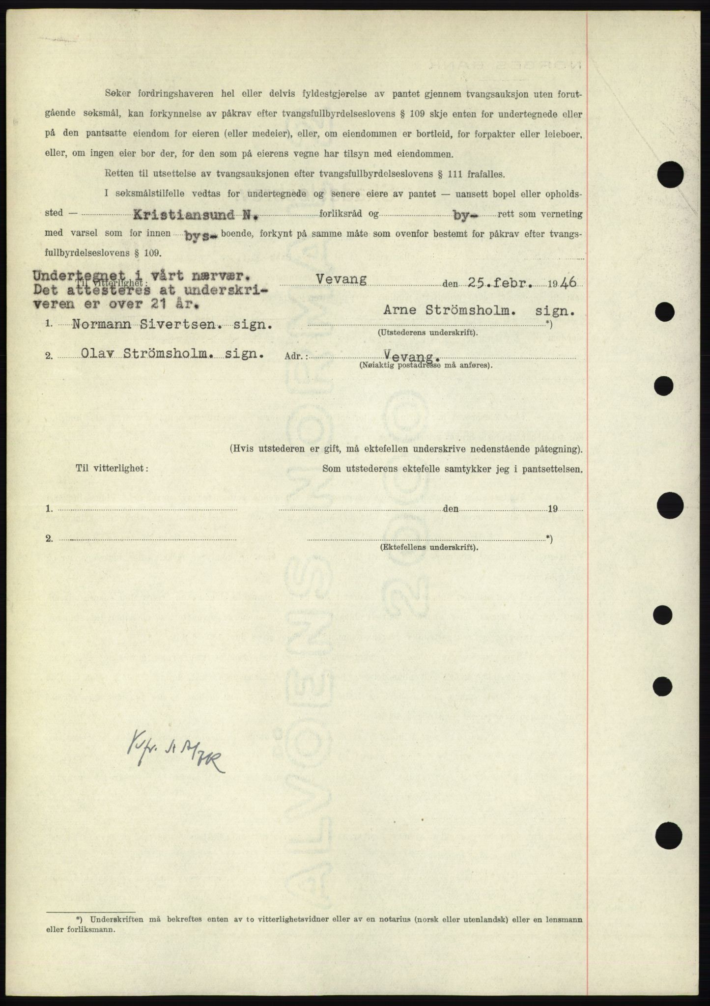 Nordmøre sorenskriveri, AV/SAT-A-4132/1/2/2Ca: Pantebok nr. B93b, 1946-1946, Dagboknr: 321/1946