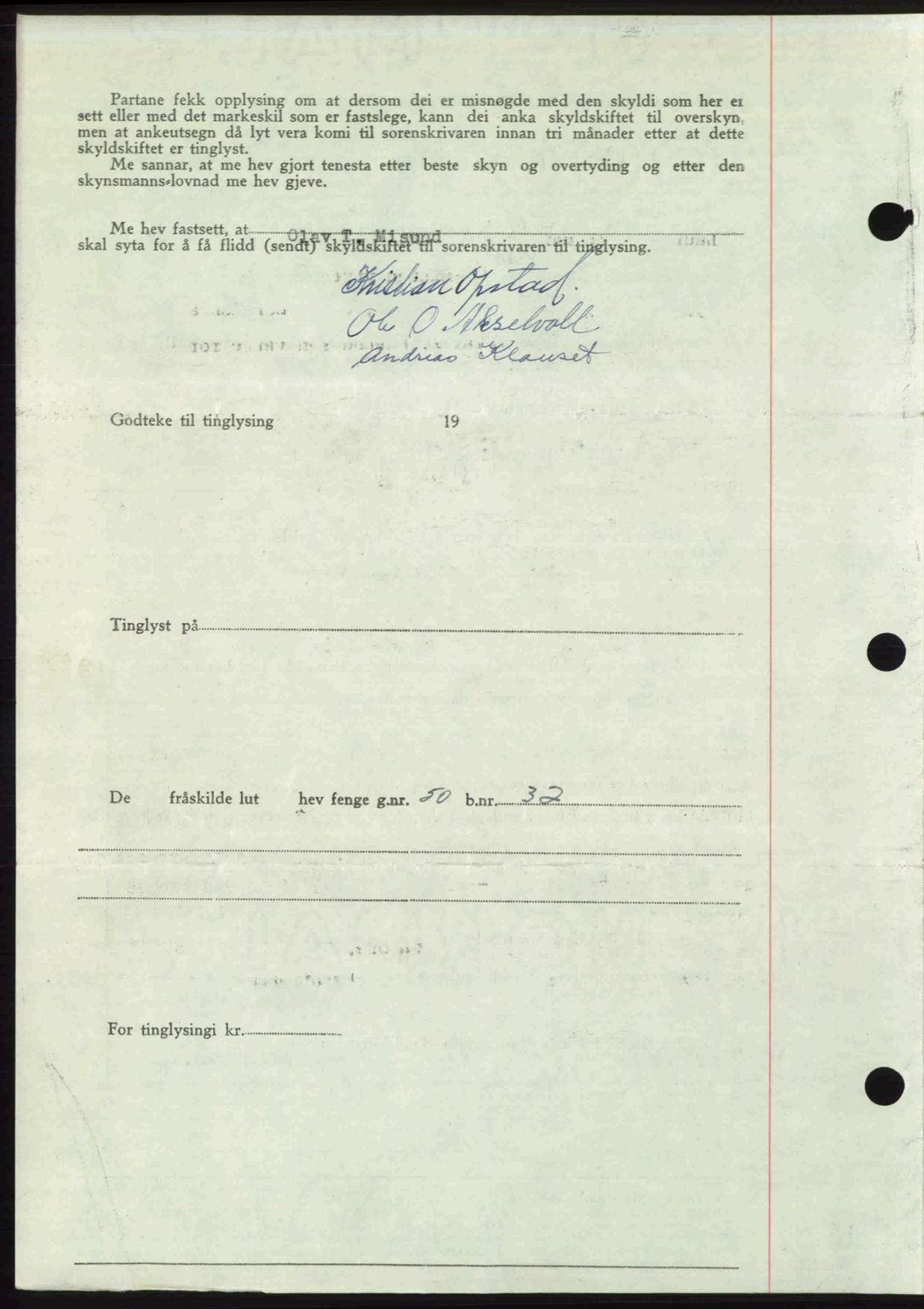 Romsdal sorenskriveri, AV/SAT-A-4149/1/2/2C: Pantebok nr. A23, 1947-1947, Dagboknr: 1070/1947