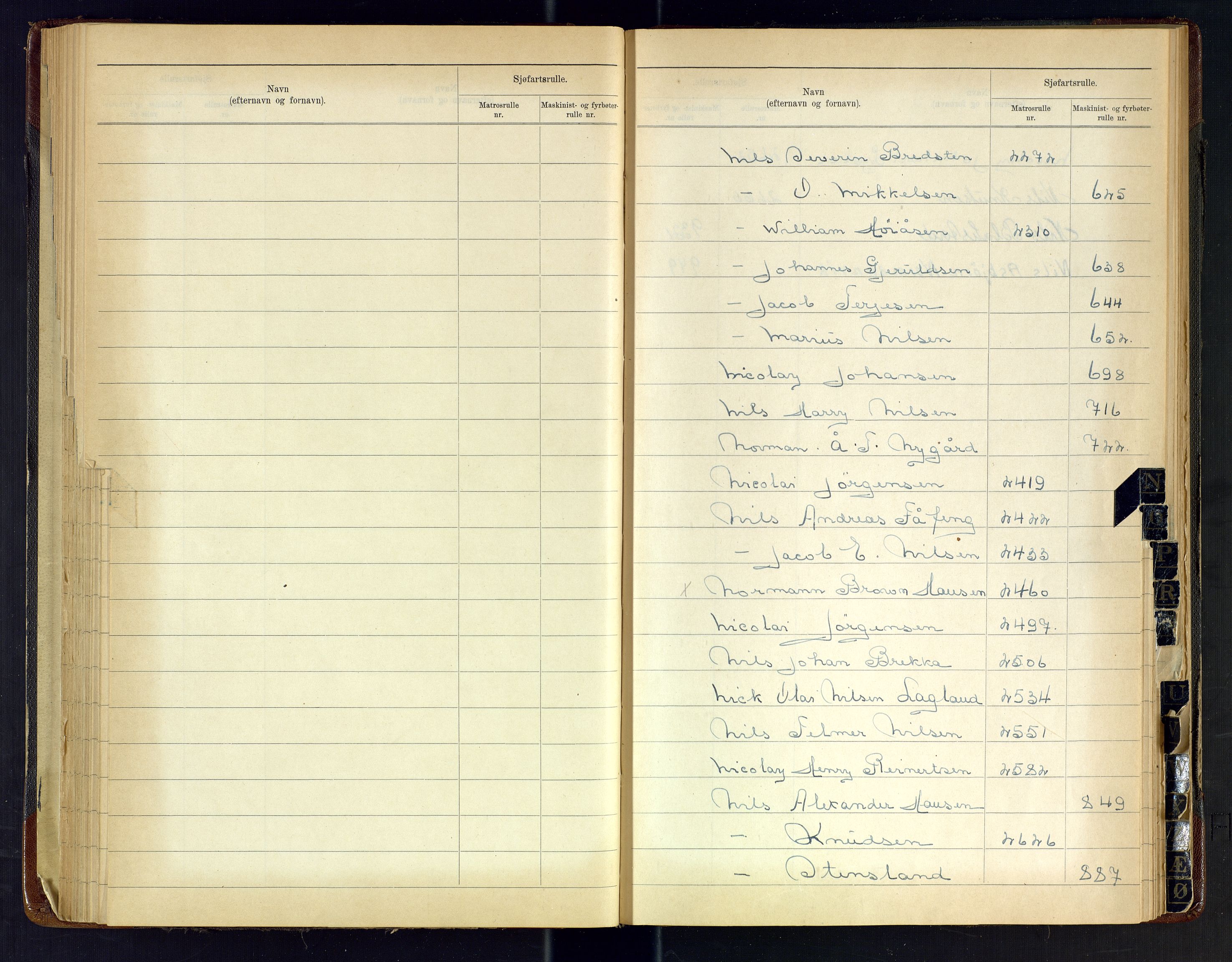 Arendal mønstringskrets, SAK/2031-0012/F/Fb/L0029: Register til hovedrulle A og B, S-27, 1925-1948, s. 41