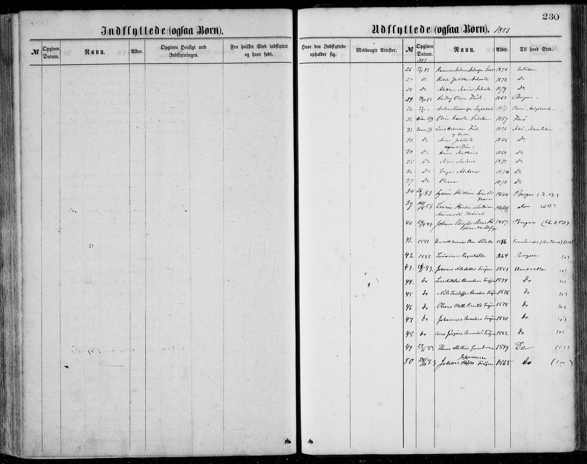 Bremanger sokneprestembete, SAB/A-82201/H/Haa/Haaa/L0001: Ministerialbok nr. A  1, 1864-1883, s. 230
