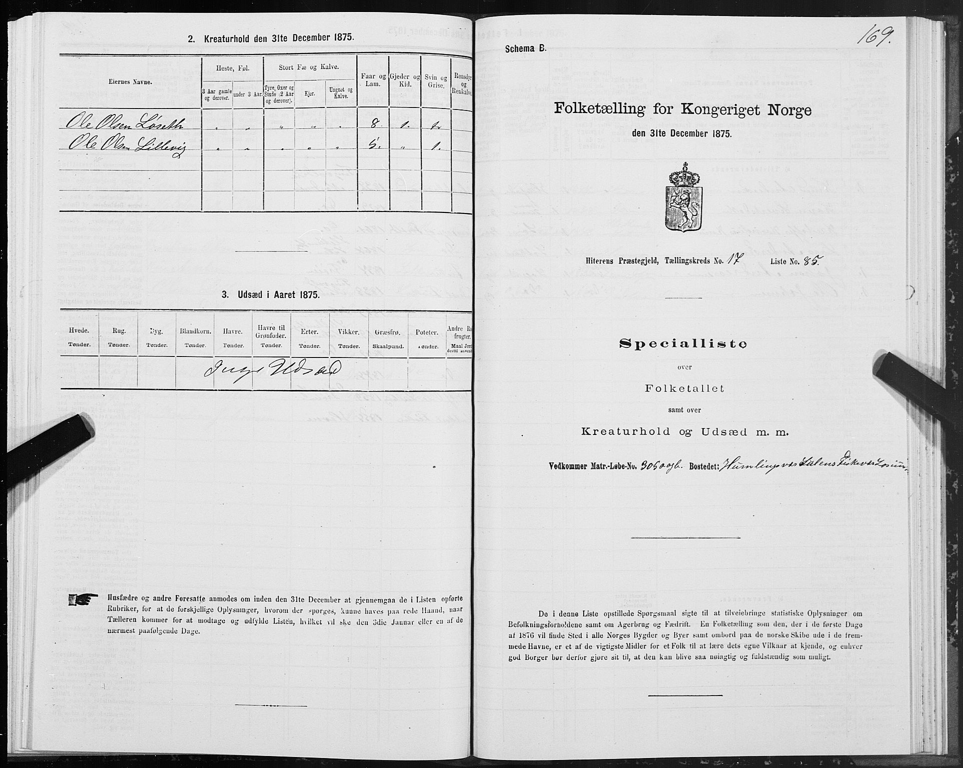 SAT, Folketelling 1875 for 1617P Hitra prestegjeld, 1875, s. 9169