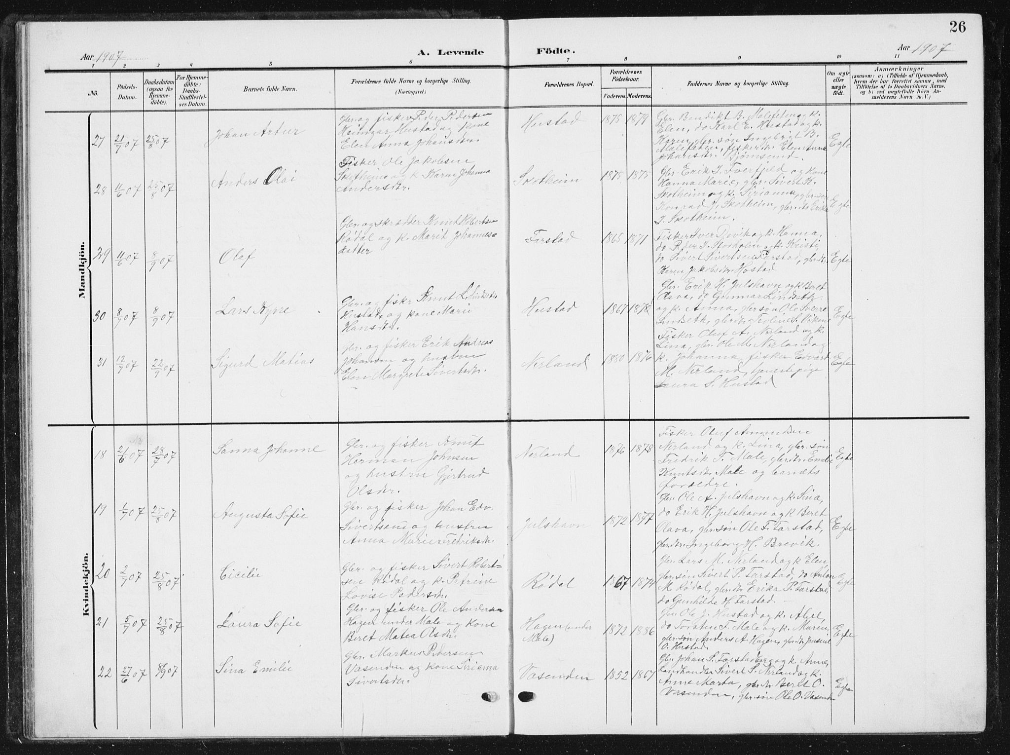 Ministerialprotokoller, klokkerbøker og fødselsregistre - Møre og Romsdal, AV/SAT-A-1454/567/L0784: Klokkerbok nr. 567C04, 1903-1938, s. 26