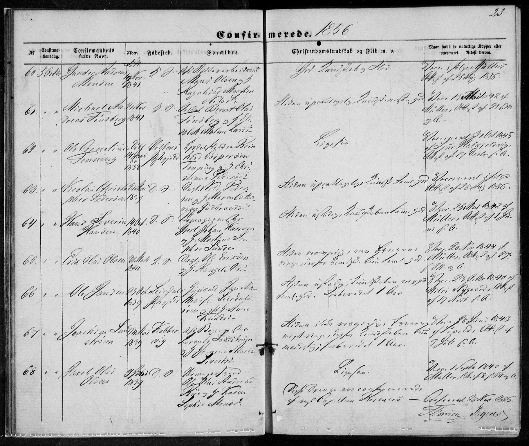 Korskirken sokneprestembete, SAB/A-76101/H/Haa/L0027: Ministerialbok nr. C 3, 1854-1868, s. 23