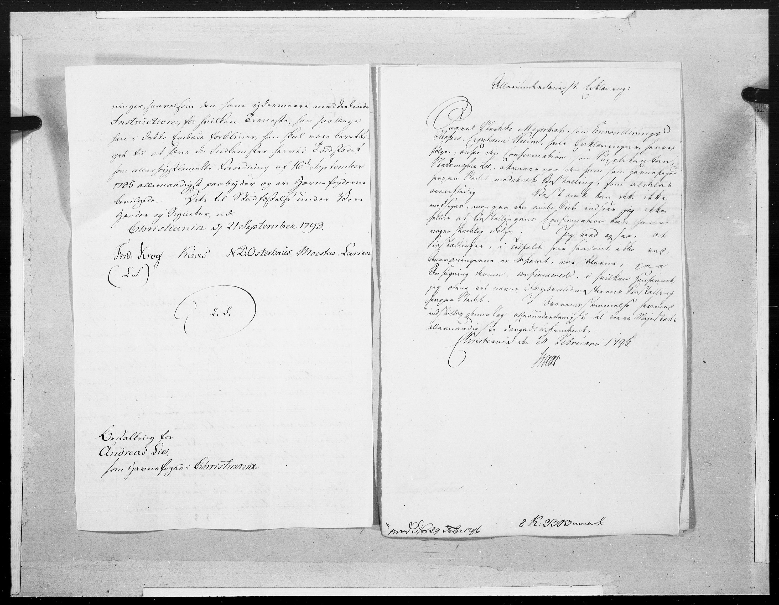 Danske Kanselli 1572-1799, AV/RA-EA-3023/F/Fc/Fcc/Fcca/L0305: Norske innlegg 1572-1799, 1796, s. 20