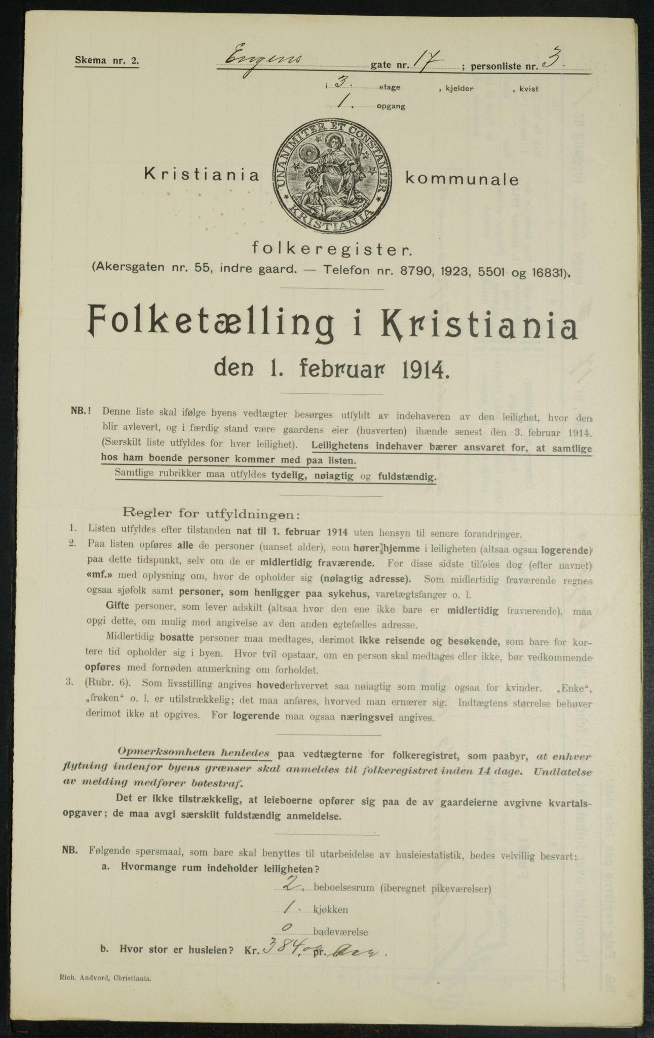 OBA, Kommunal folketelling 1.2.1914 for Kristiania, 1914, s. 22083