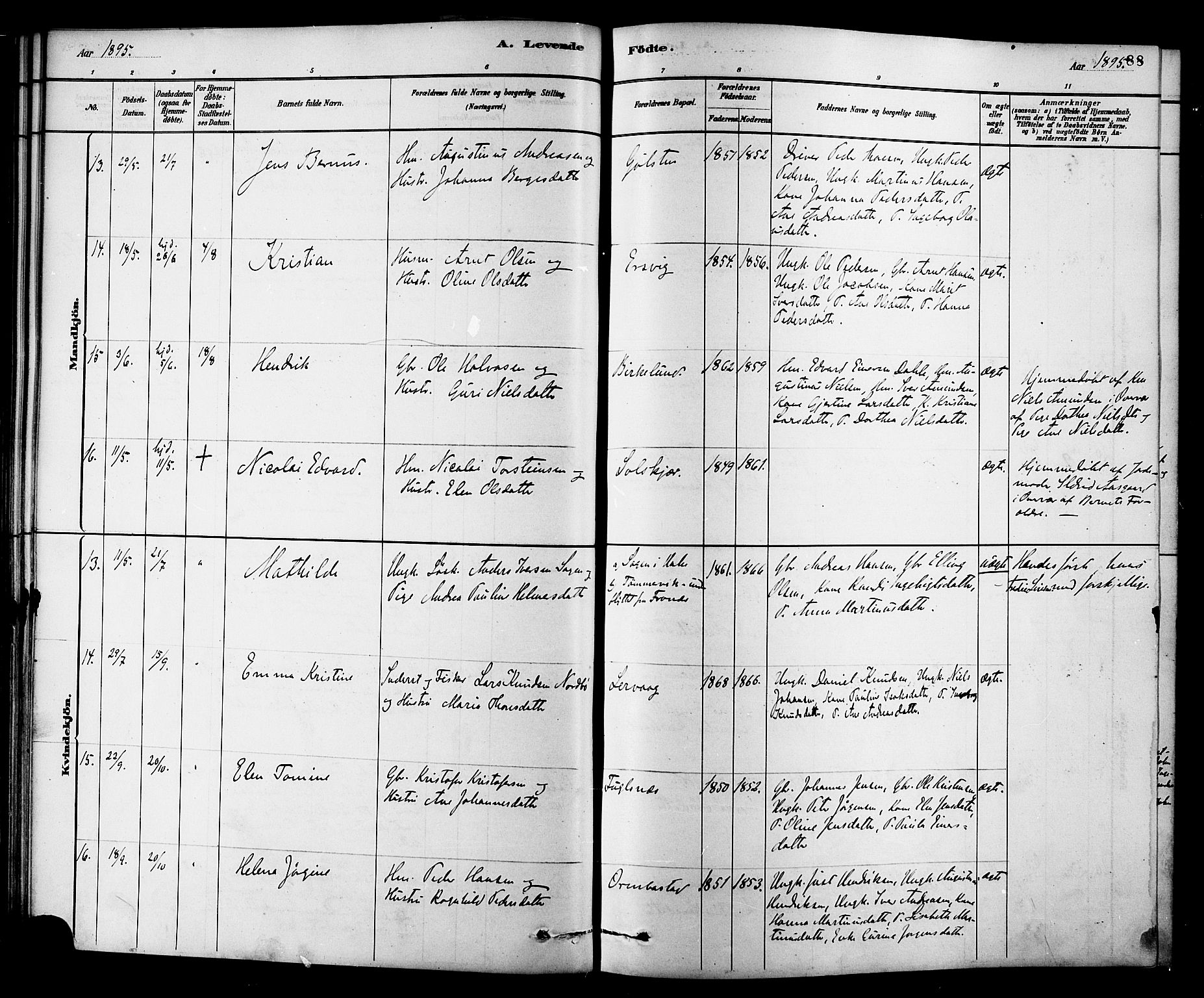 Ministerialprotokoller, klokkerbøker og fødselsregistre - Møre og Romsdal, AV/SAT-A-1454/577/L0896: Ministerialbok nr. 577A03, 1880-1898, s. 88