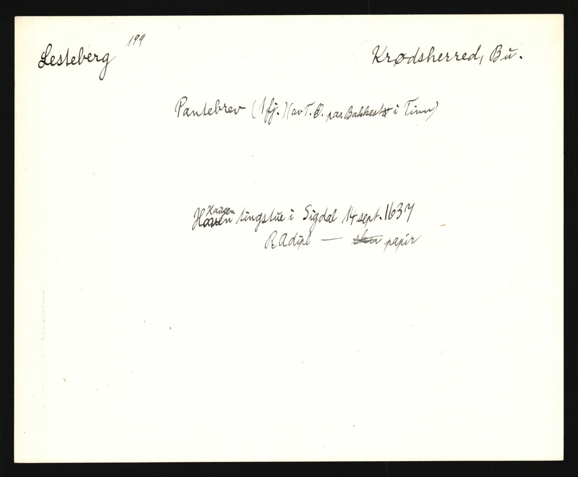 Riksarkivets diplomsamling, AV/RA-EA-5965/F35/F35e/L0014: Registreringssedler Buskerud 3, 1400-1700, s. 453