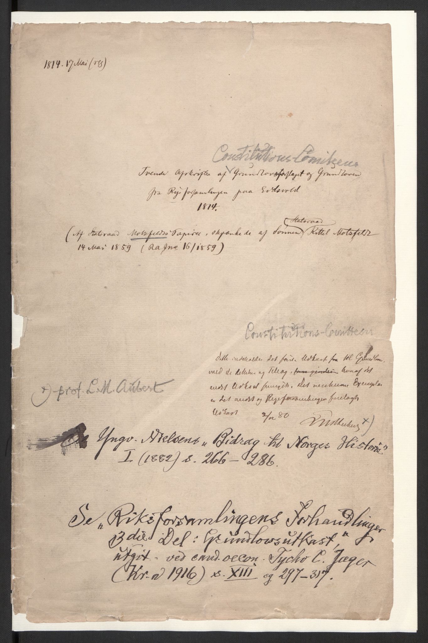 Forskjellige samlinger, Historisk-kronologisk samling, AV/RA-EA-4029/G/Ga/L0009A: Historisk-kronologisk samling. Dokumenter fra januar og ut september 1814. , 1814, s. 147