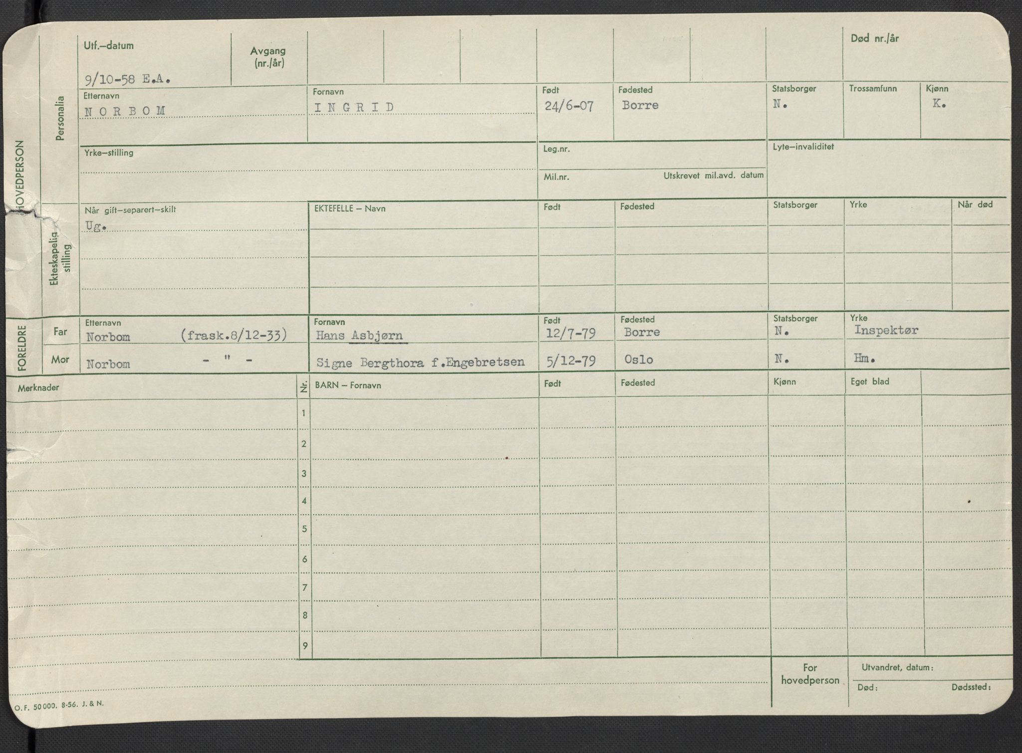 Oslo folkeregister, Registerkort, SAO/A-11715/F/Fa/Fac/L0021: Kvinner, 1906-1914, s. 546b