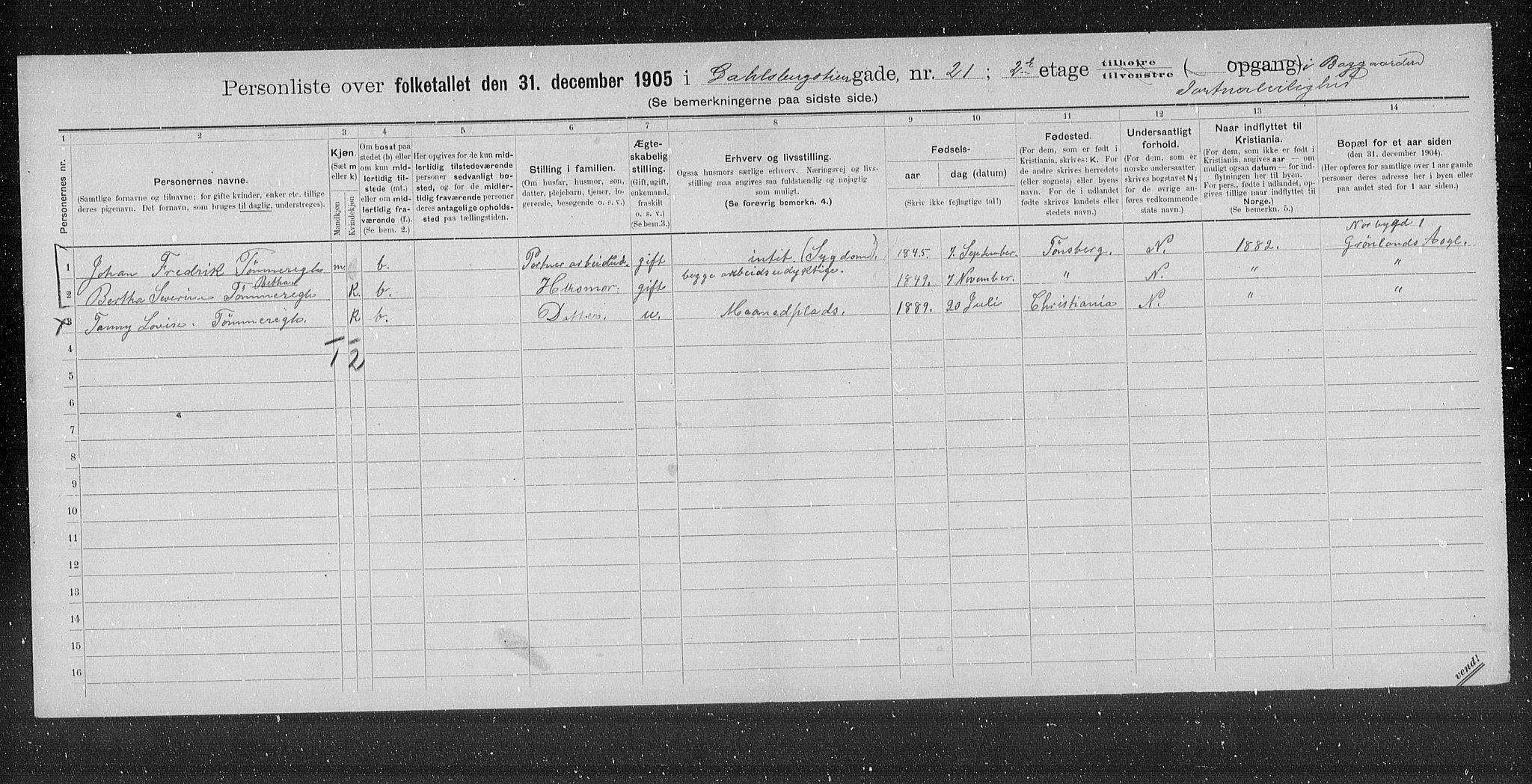 OBA, Kommunal folketelling 31.12.1905 for Kristiania kjøpstad, 1905, s. 7459