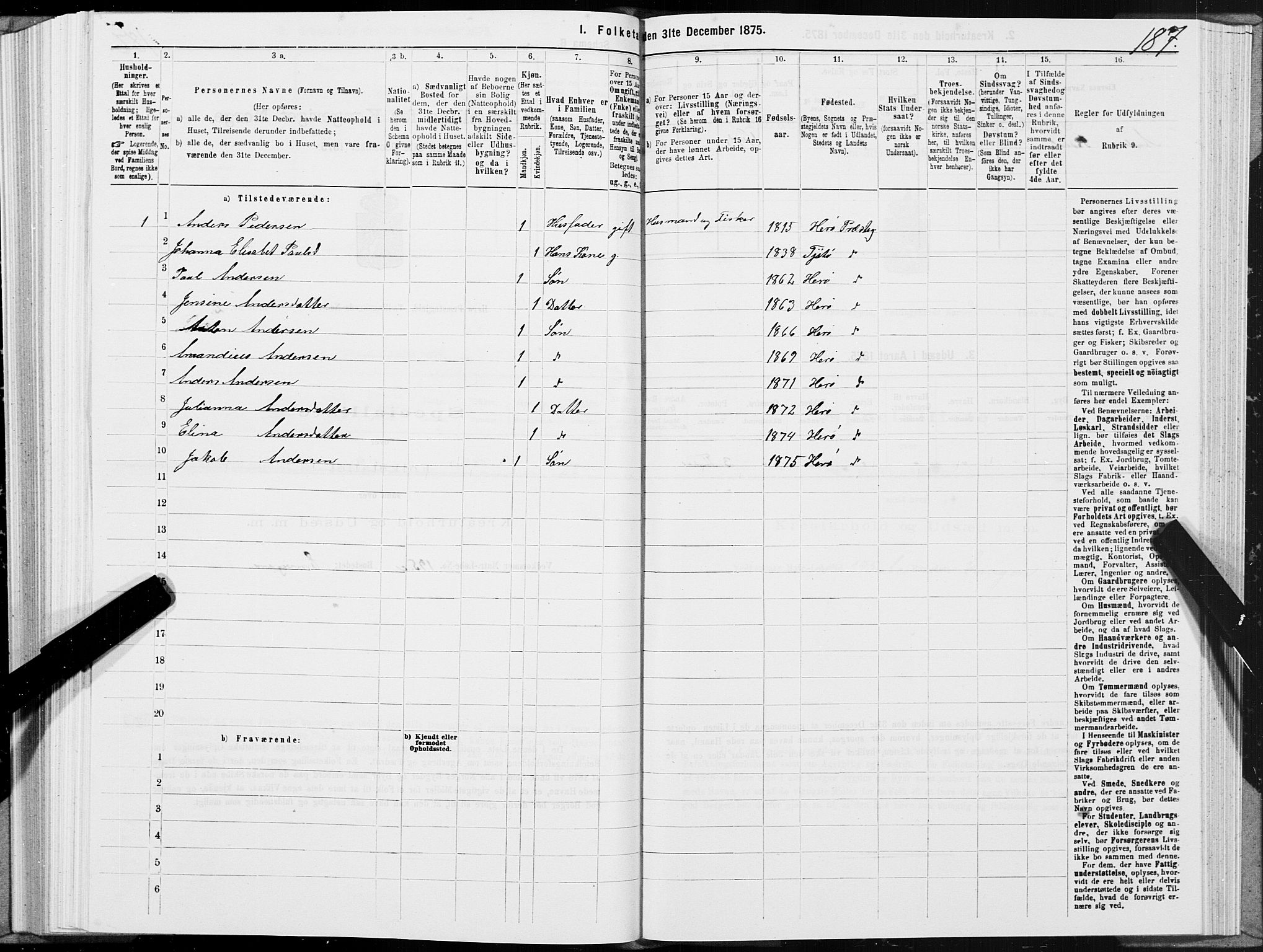 SAT, Folketelling 1875 for 1818P Herøy prestegjeld, 1875, s. 2187