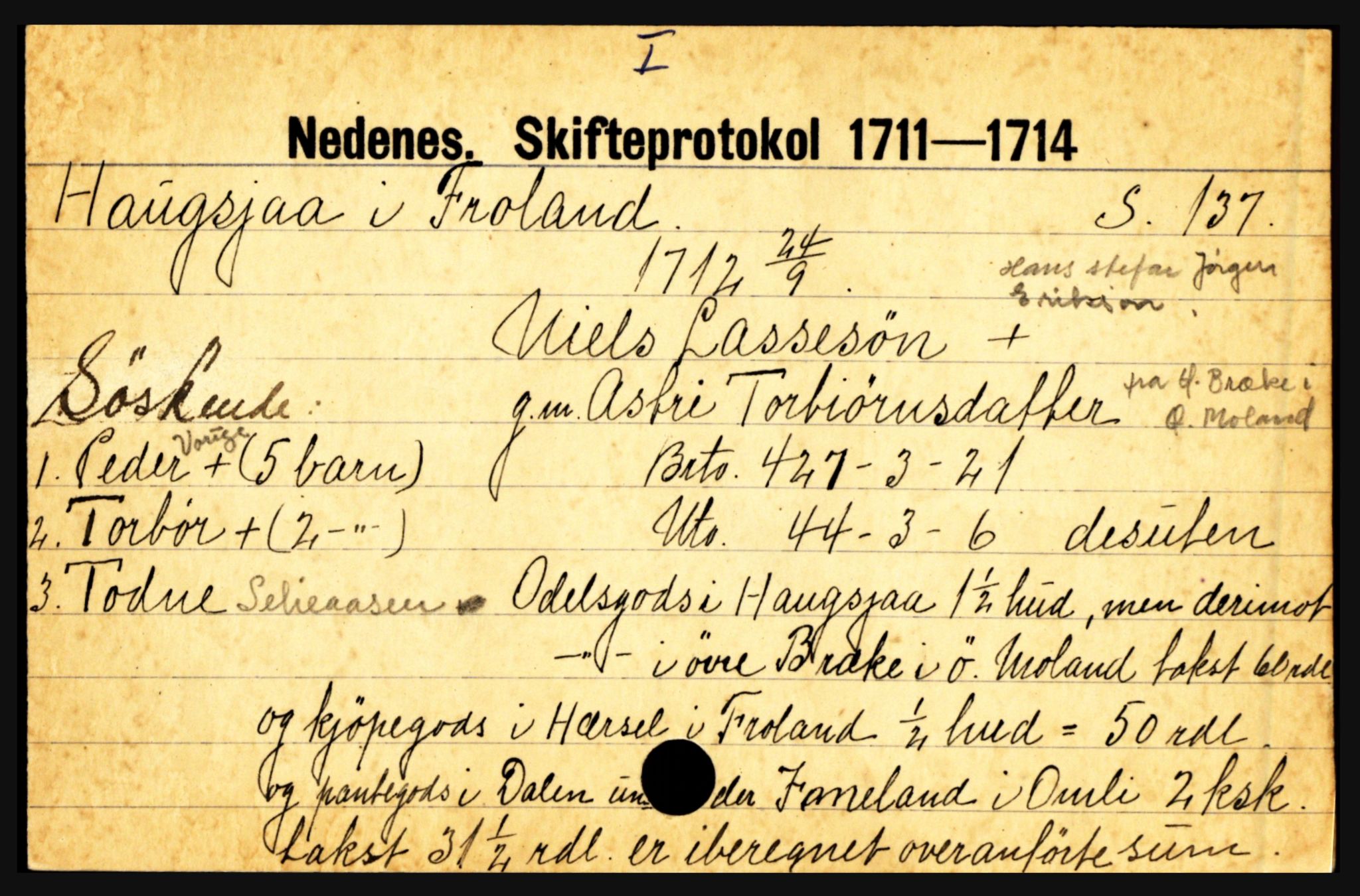 Nedenes sorenskriveri før 1824, AV/SAK-1221-0007/H, s. 11295