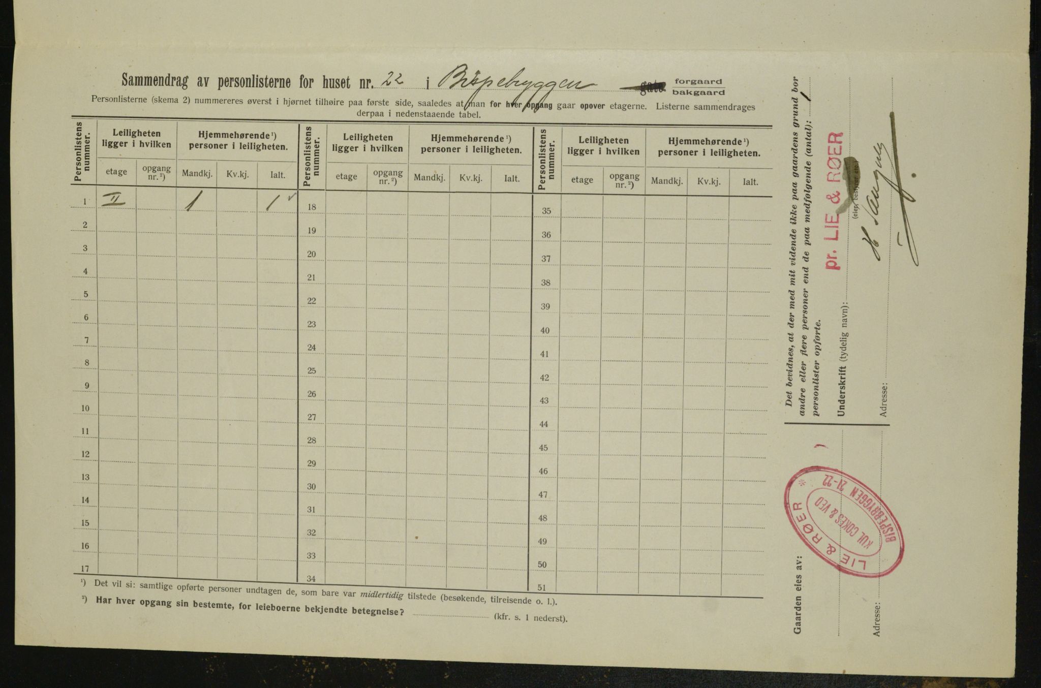 OBA, Kommunal folketelling 1.2.1913 for Kristiania, 1913, s. 5205