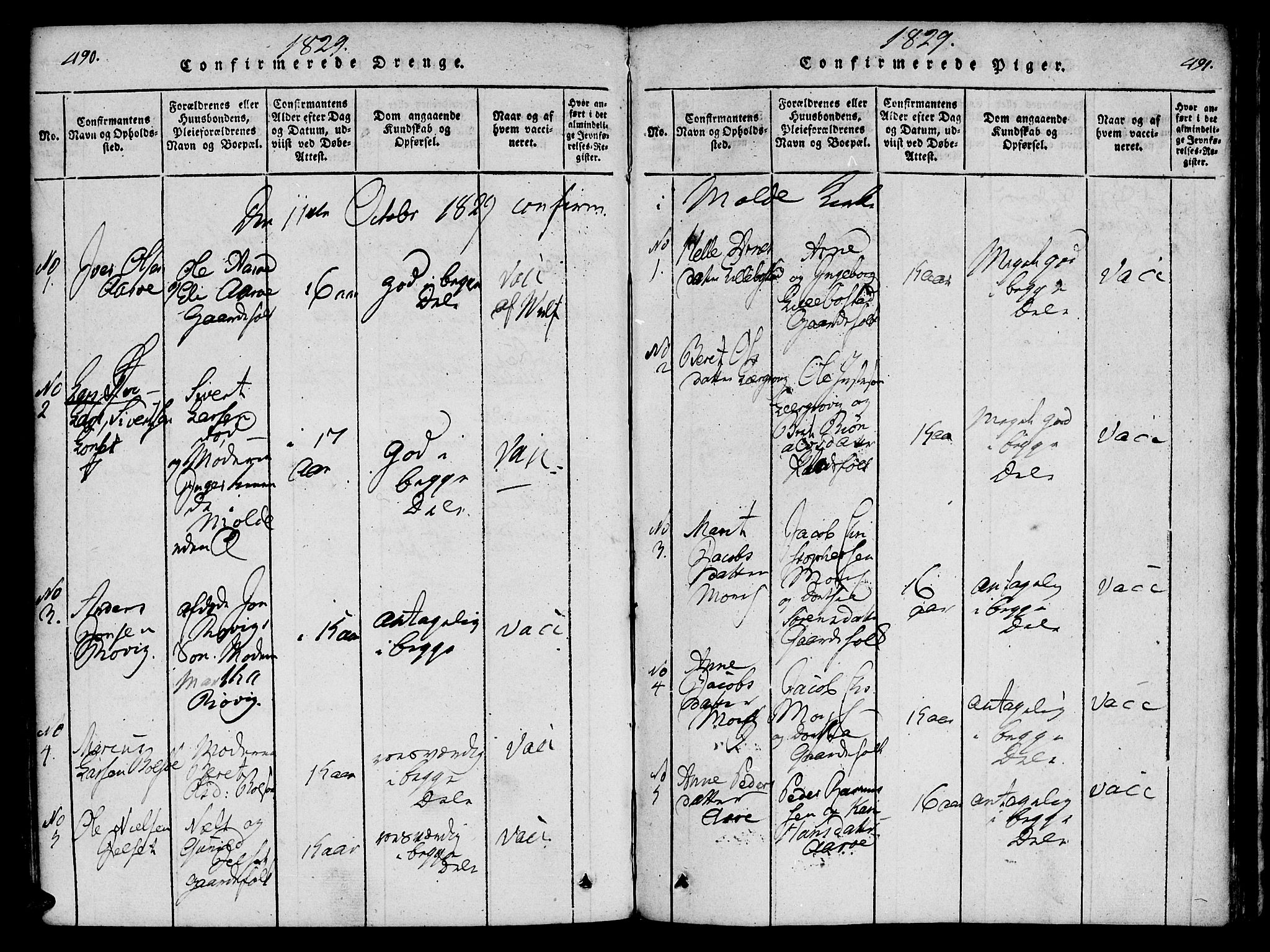 Ministerialprotokoller, klokkerbøker og fødselsregistre - Møre og Romsdal, AV/SAT-A-1454/557/L0679: Ministerialbok nr. 557A01, 1818-1843, s. 490-491