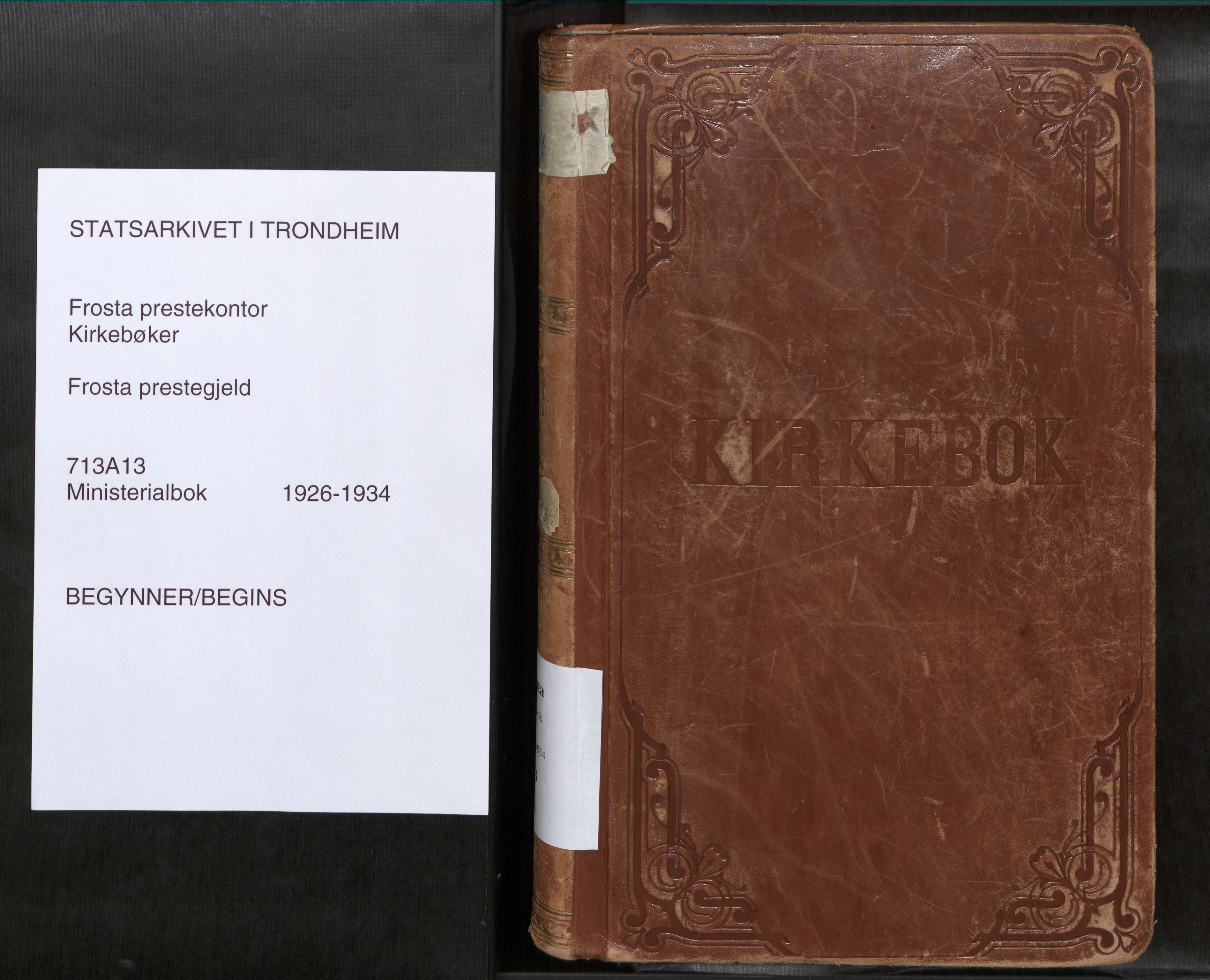 Frosta sokneprestkontor, AV/SAT-A-4380/2/H/Haa/L0001: Ministerialbok nr. 1, 1926-1934