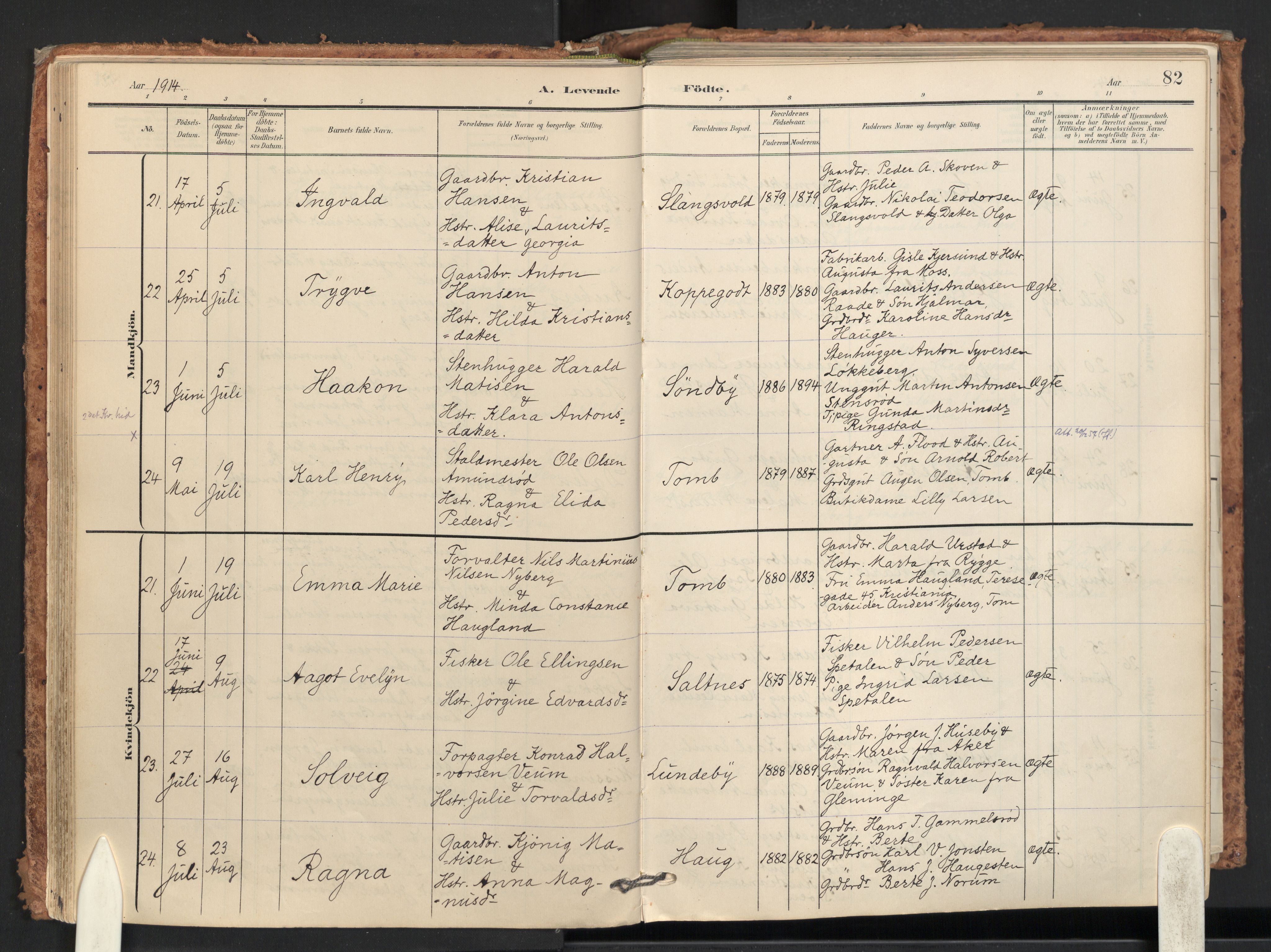 Råde prestekontor kirkebøker, AV/SAO-A-2009/F/Fa/L0008: Ministerialbok nr. 8, 1903-1924, s. 82