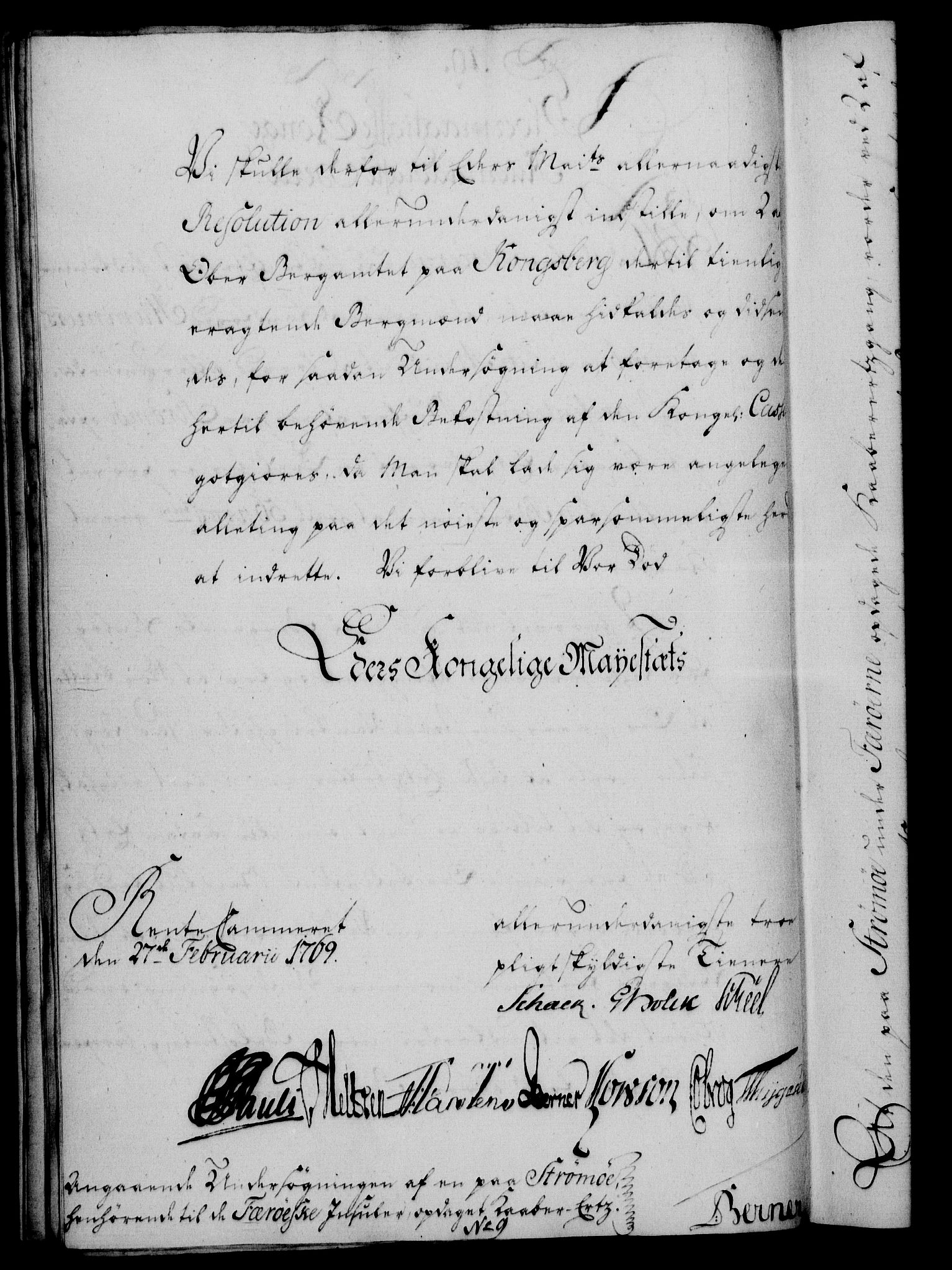 Rentekammeret, Kammerkanselliet, RA/EA-3111/G/Gf/Gfa/L0051: Norsk relasjons- og resolusjonsprotokoll (merket RK 52.51), 1769, s. 75