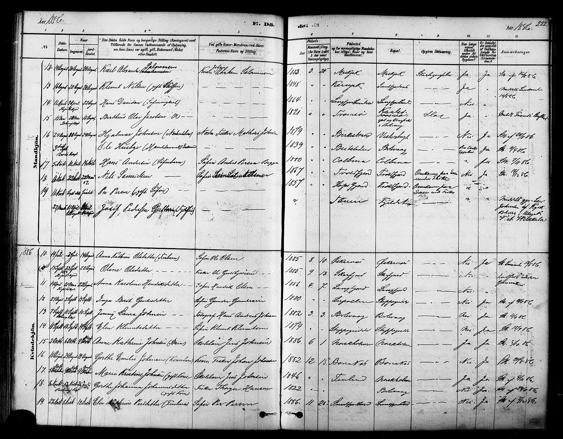 Tana sokneprestkontor, AV/SATØ-S-1334/H/Ha/L0004kirke: Ministerialbok nr. 4, 1878-1891, s. 222