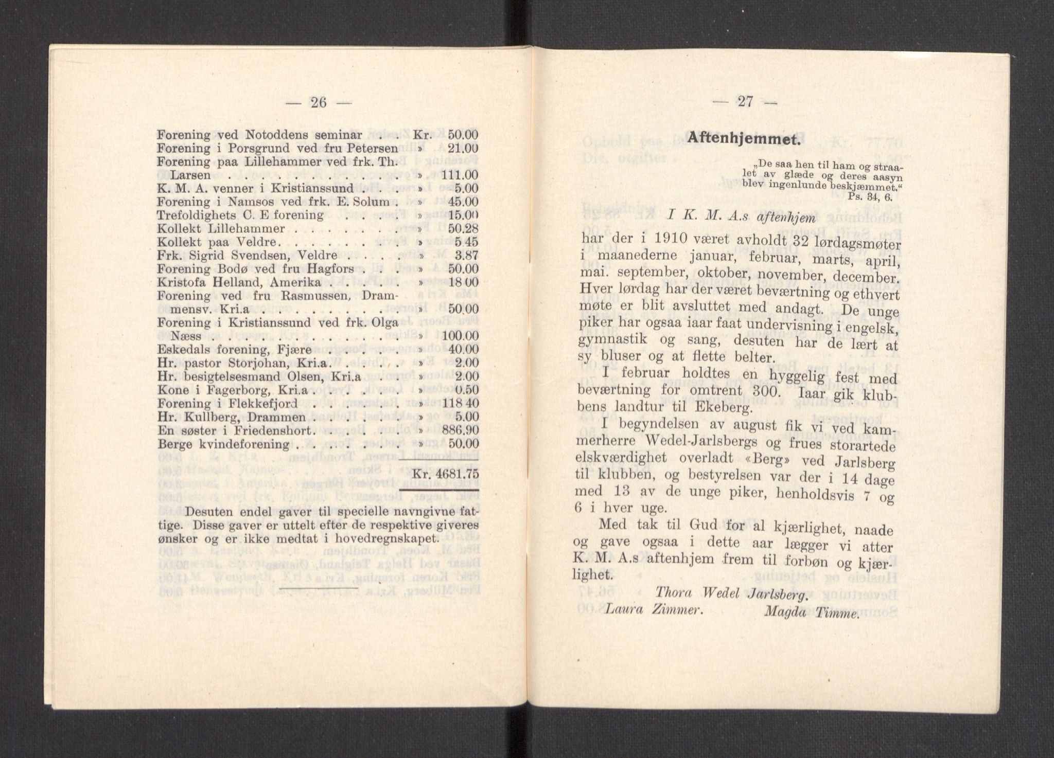 Kvinnelige Misjonsarbeidere, AV/RA-PA-0699/F/Fa/L0001/0007: -- / Årsmeldinger, trykte, 1906-1915