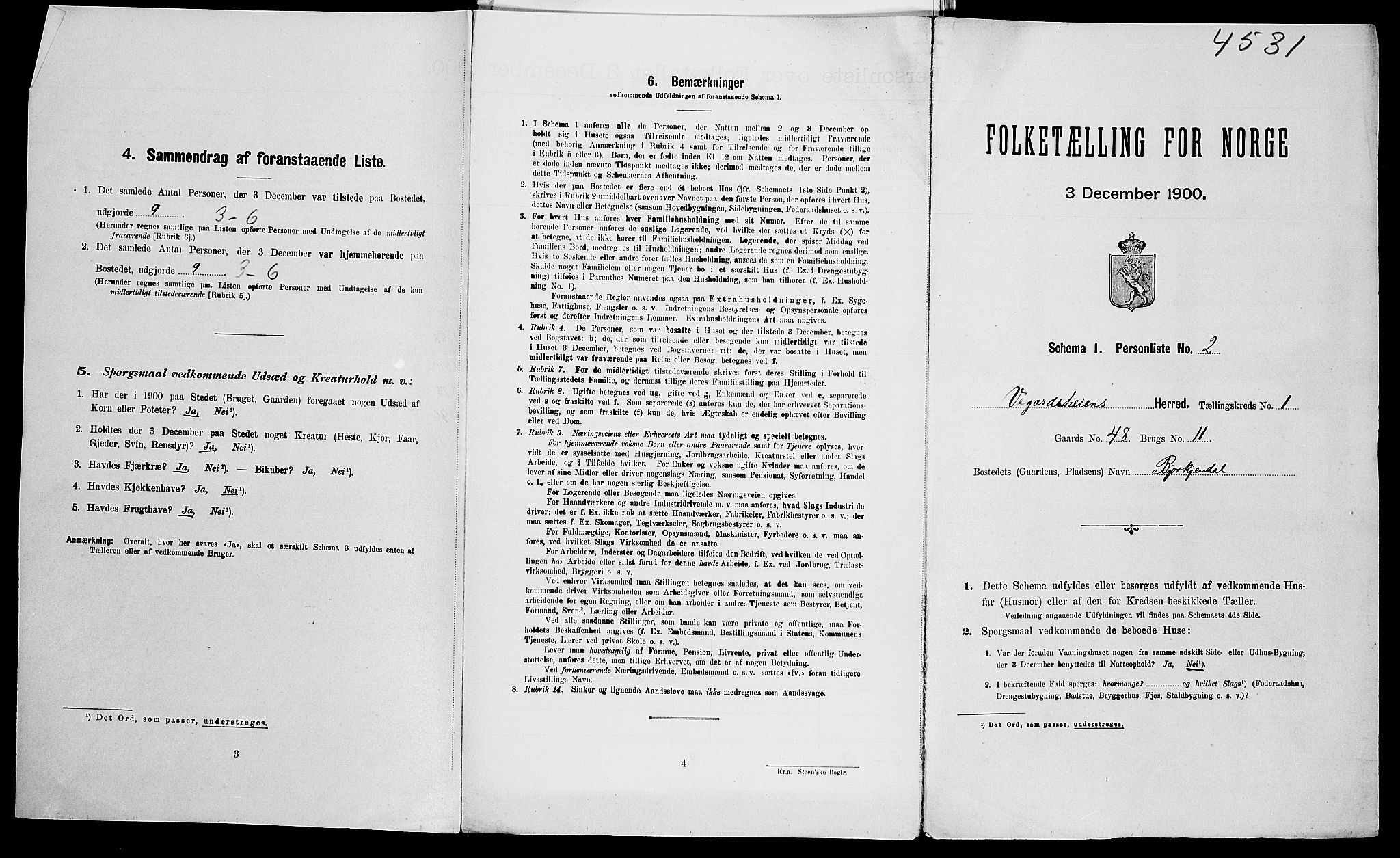 SAK, Folketelling 1900 for 0912 Vegårshei herred, 1900, s. 86