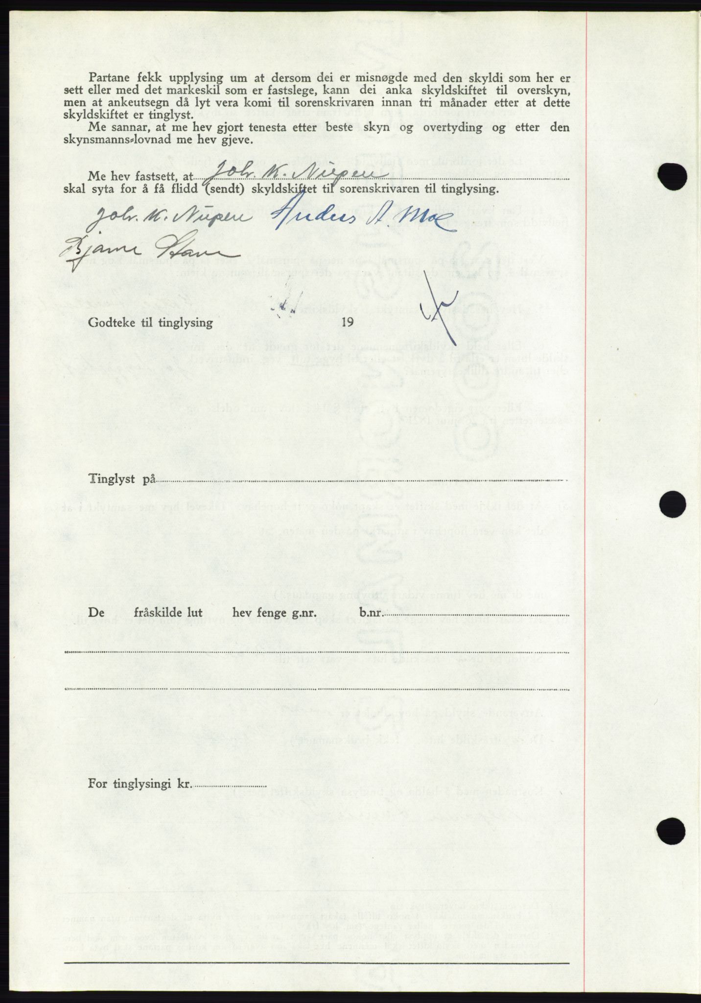 Søre Sunnmøre sorenskriveri, AV/SAT-A-4122/1/2/2C/L0081: Pantebok nr. 7A, 1947-1948, Dagboknr: 1274/1947