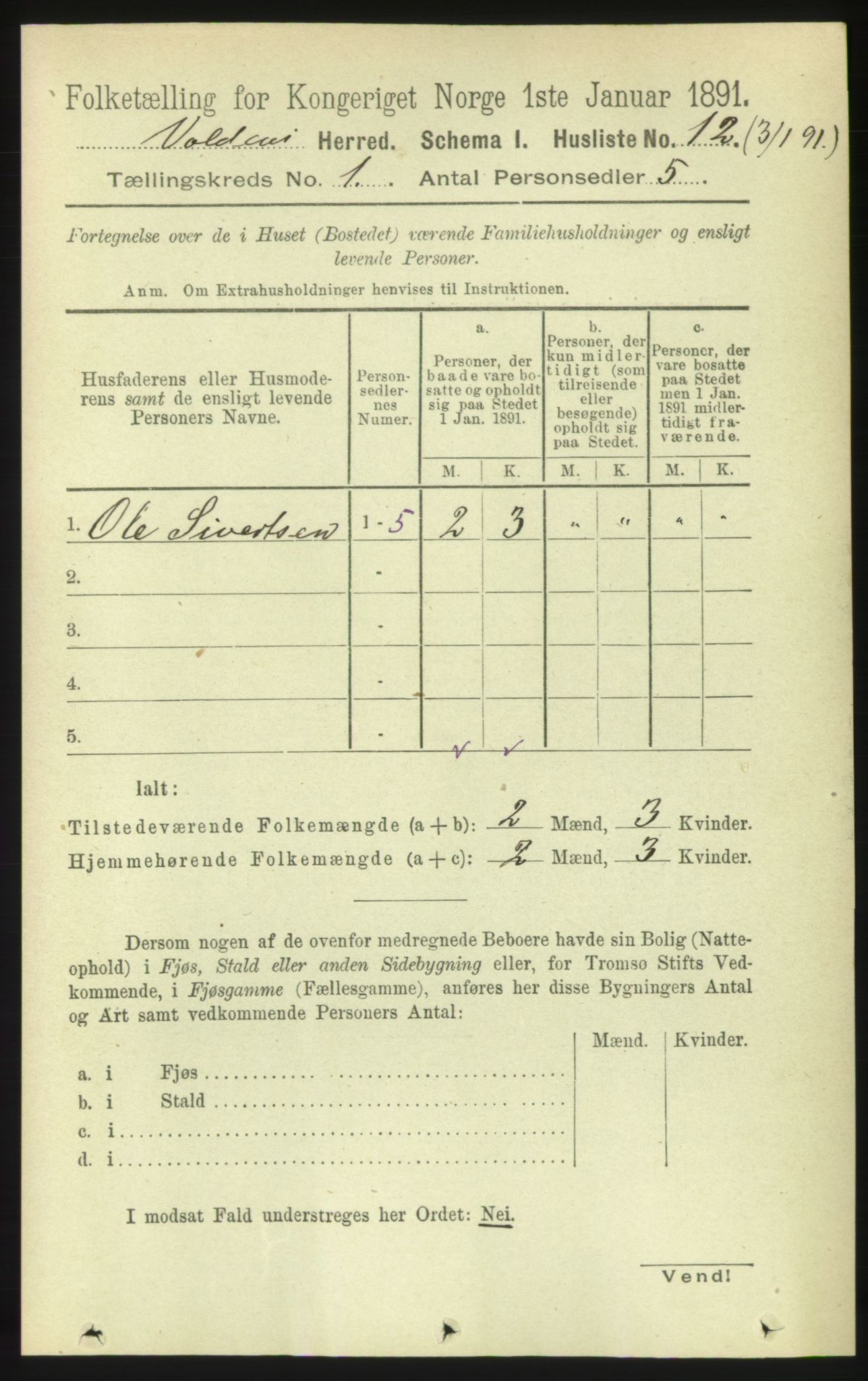 RA, Folketelling 1891 for 1519 Volda herred, 1891, s. 38